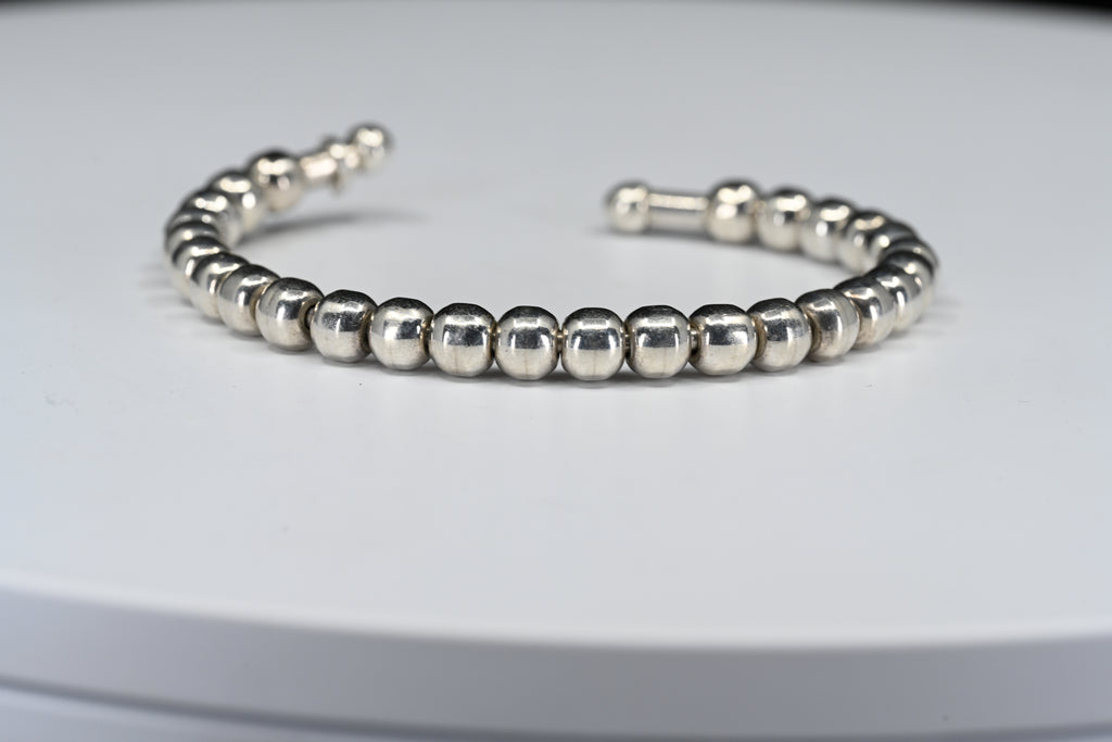 Sterling Silver Beaded Cuff Bracelet
