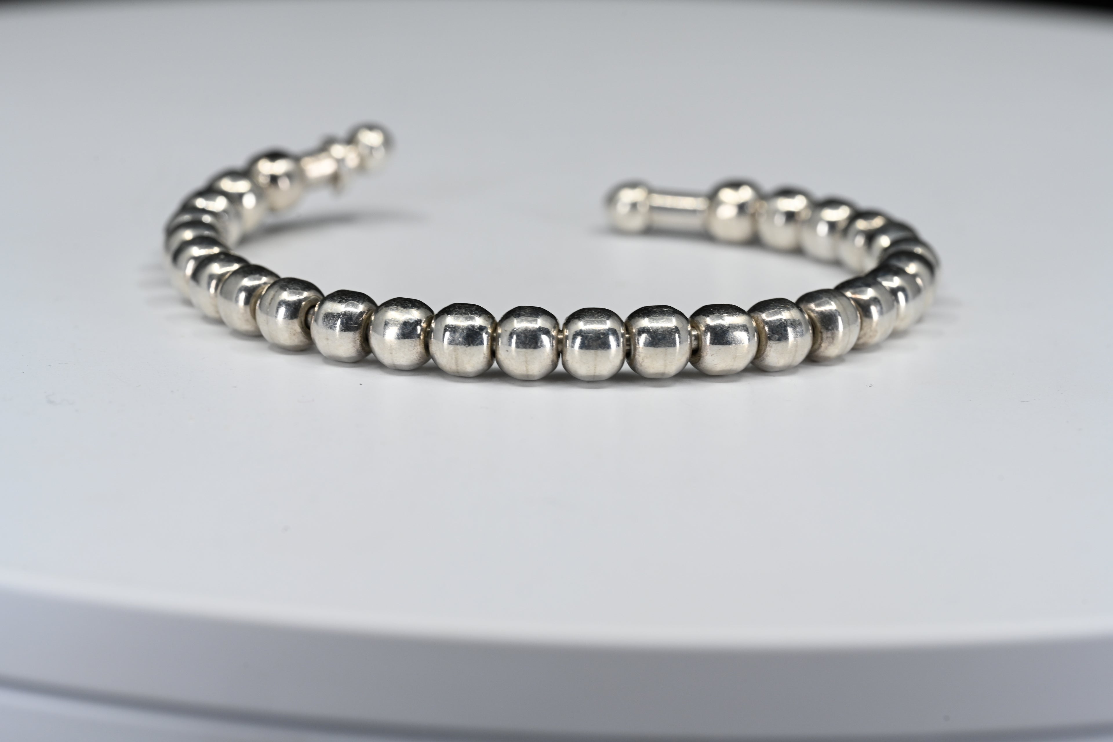 Sterling Silver Beaded Cuff Bracelet