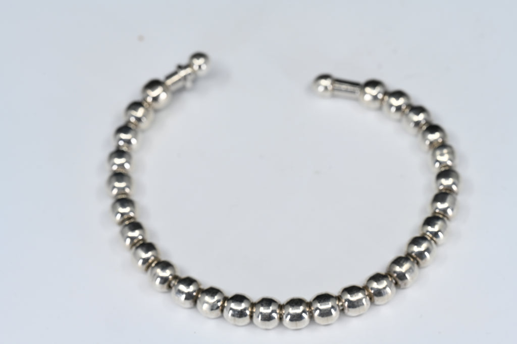 Sterling Silver Beaded Cuff Bracelet