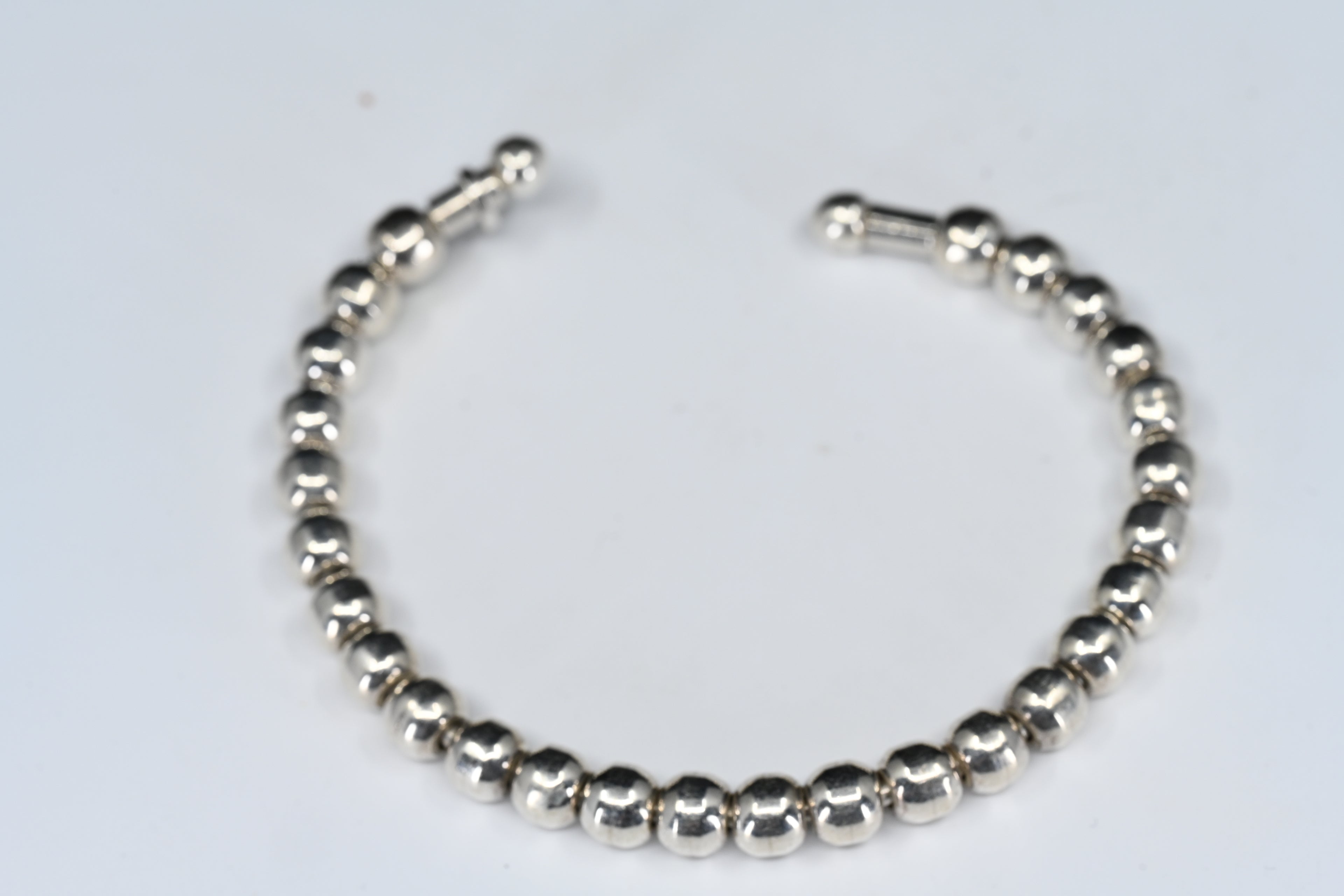 Sterling Silver Beaded Cuff Bracelet
