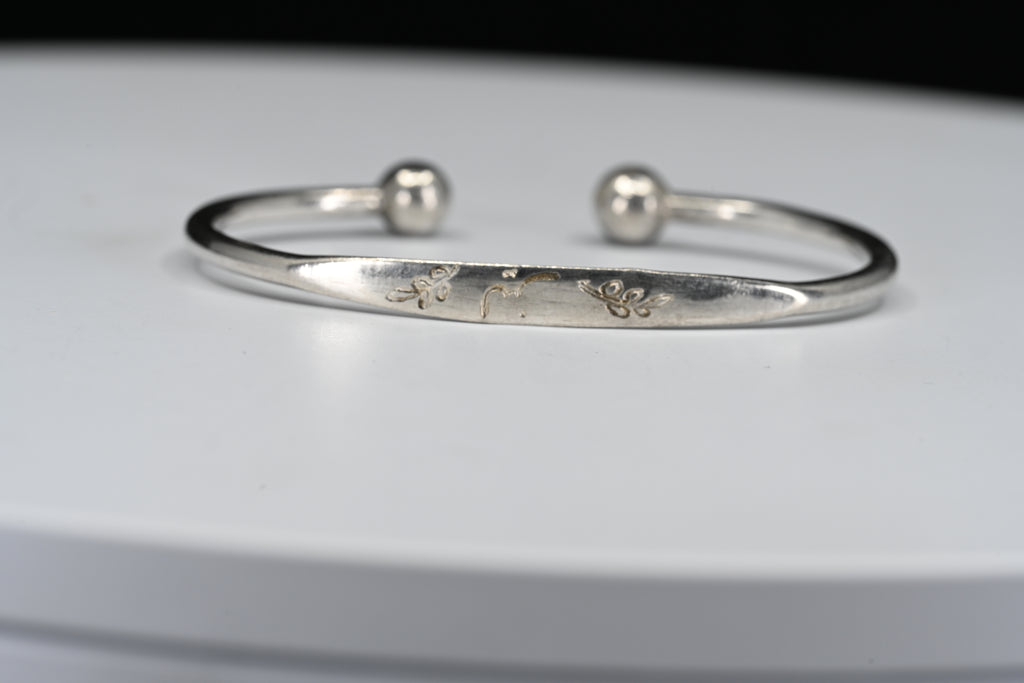 Sterling Silver Floral Cuff Bracelet