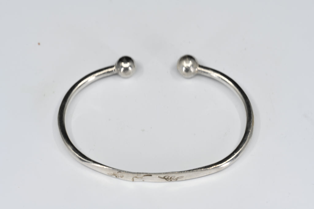 Sterling Silver Floral Cuff Bracelet