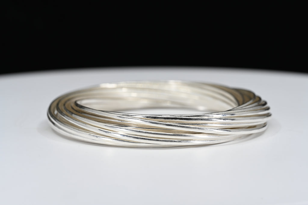 Sterling Silver Interlocking Multi-Bangle Bracelet