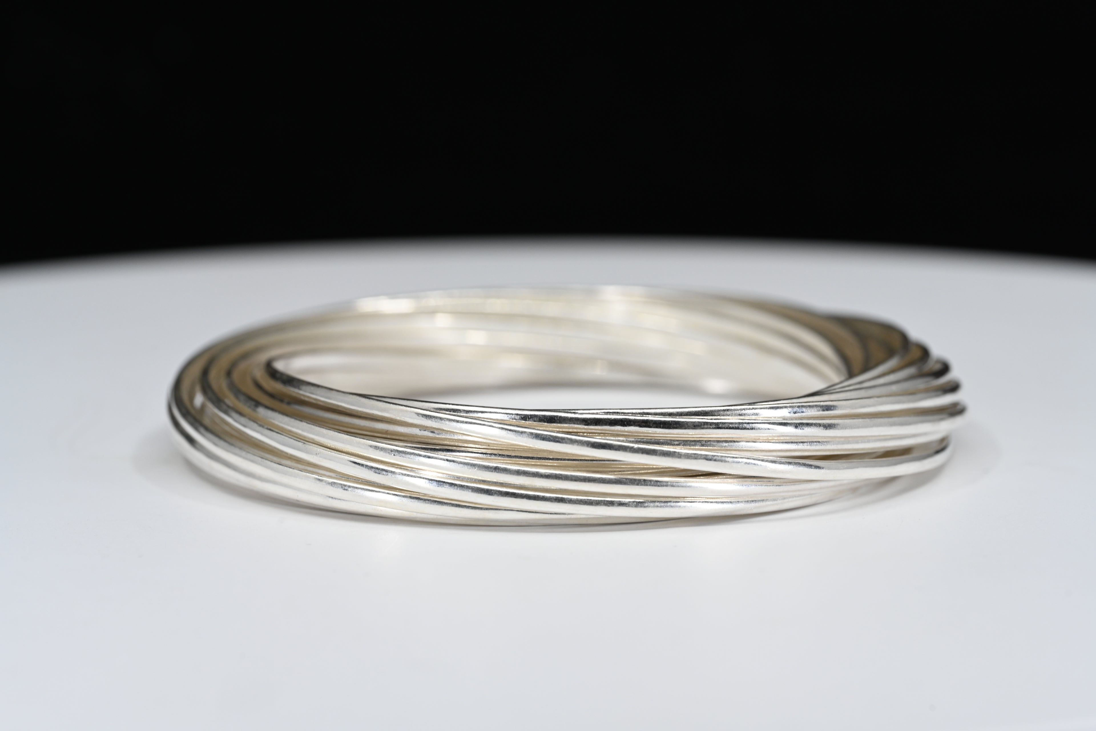 Sterling Silver Interlocking Multi-Bangle Bracelet