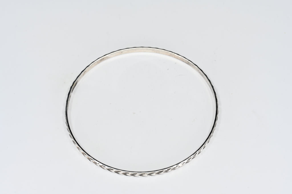 Sterling Silver Chevron Bangle Bracelet