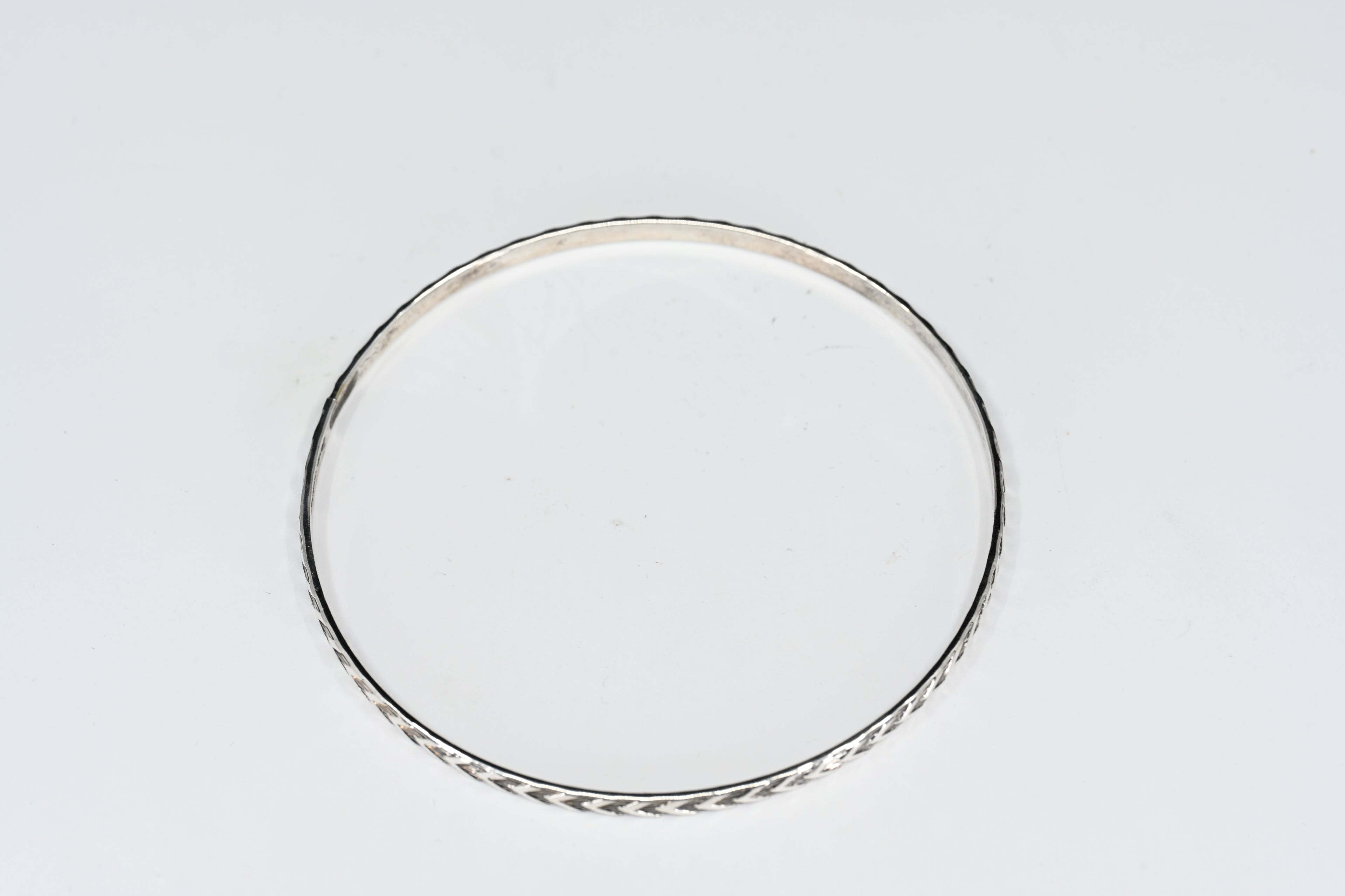 Sterling Silver Chevron Bangle Bracelet
