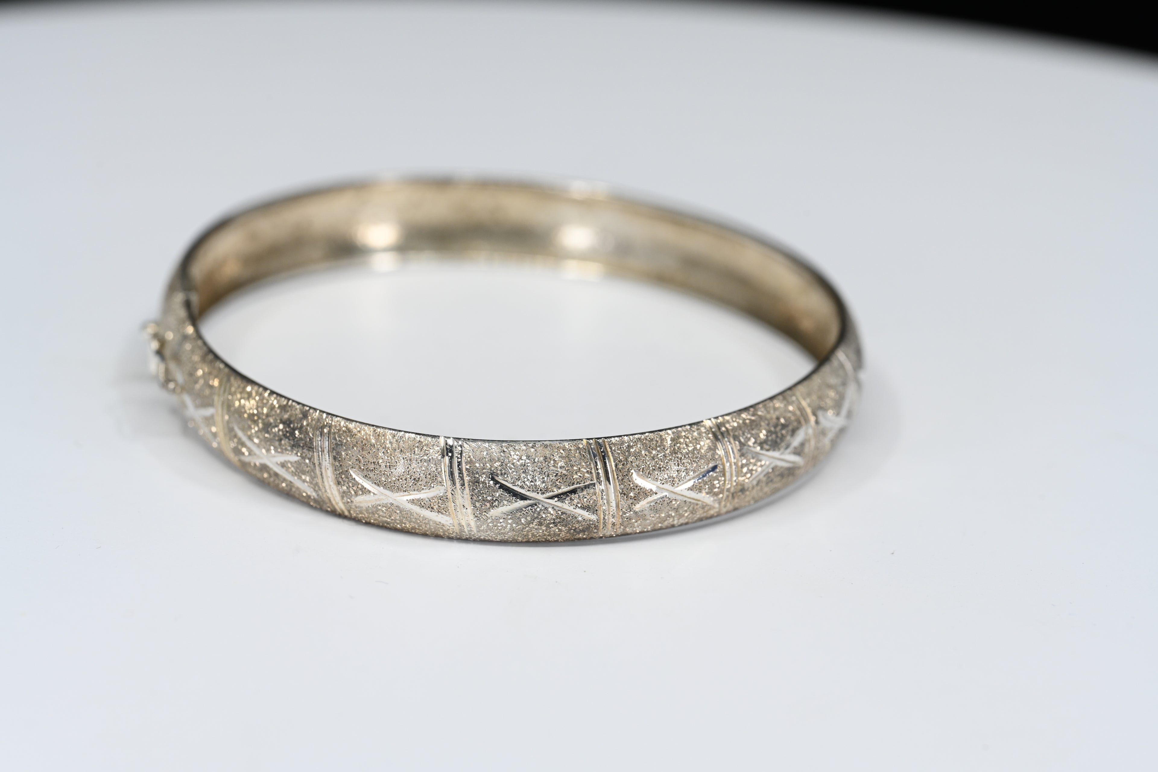 Sterling Silver Textured Bangle Bracelet