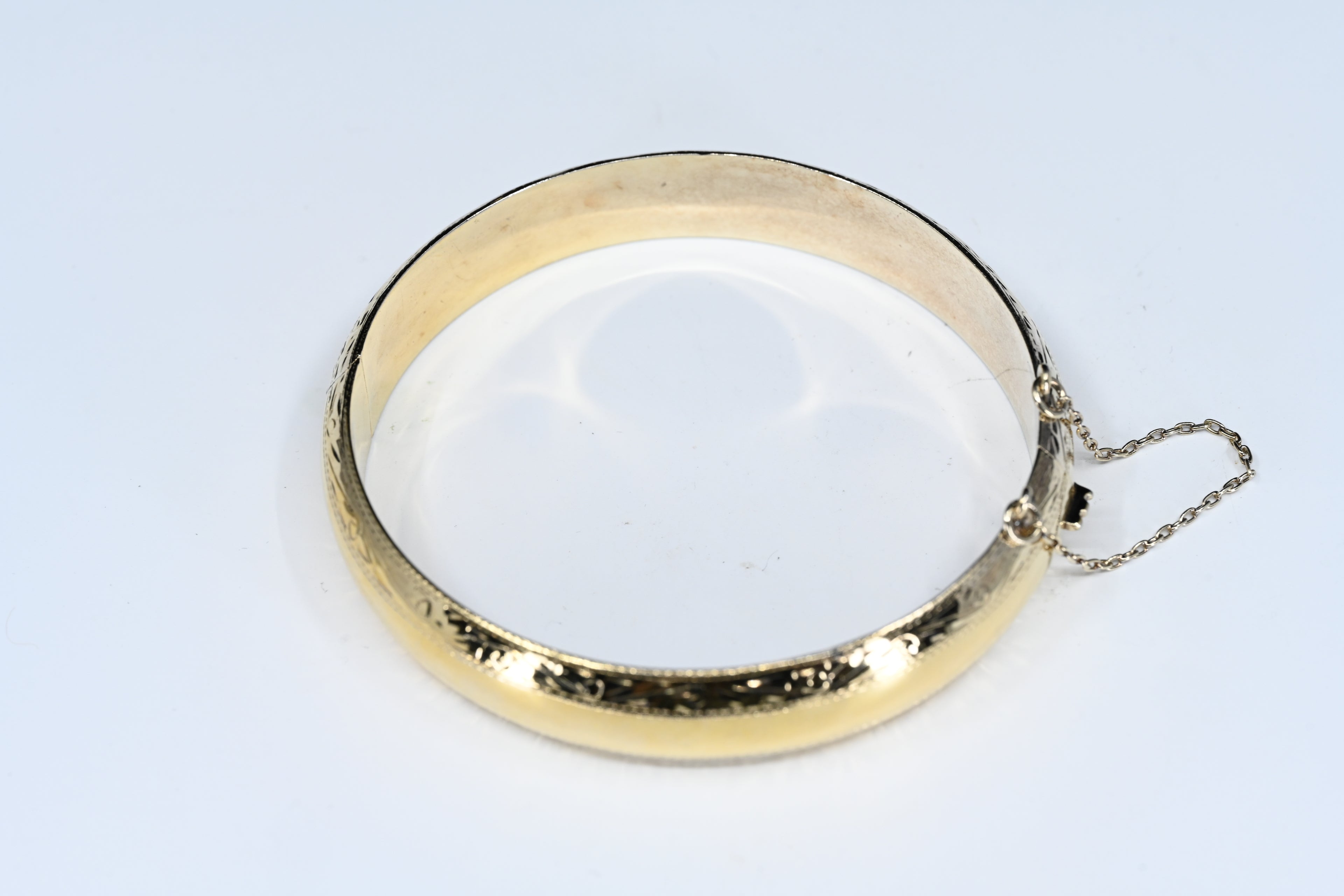 Sterling Silver Gold-Tone Colored Floral Hinged Bracelet