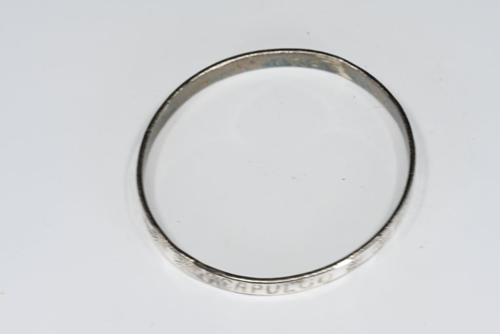 Sterling Silver  "ACAPULCO" and Stylized Star Bangle Bracelet