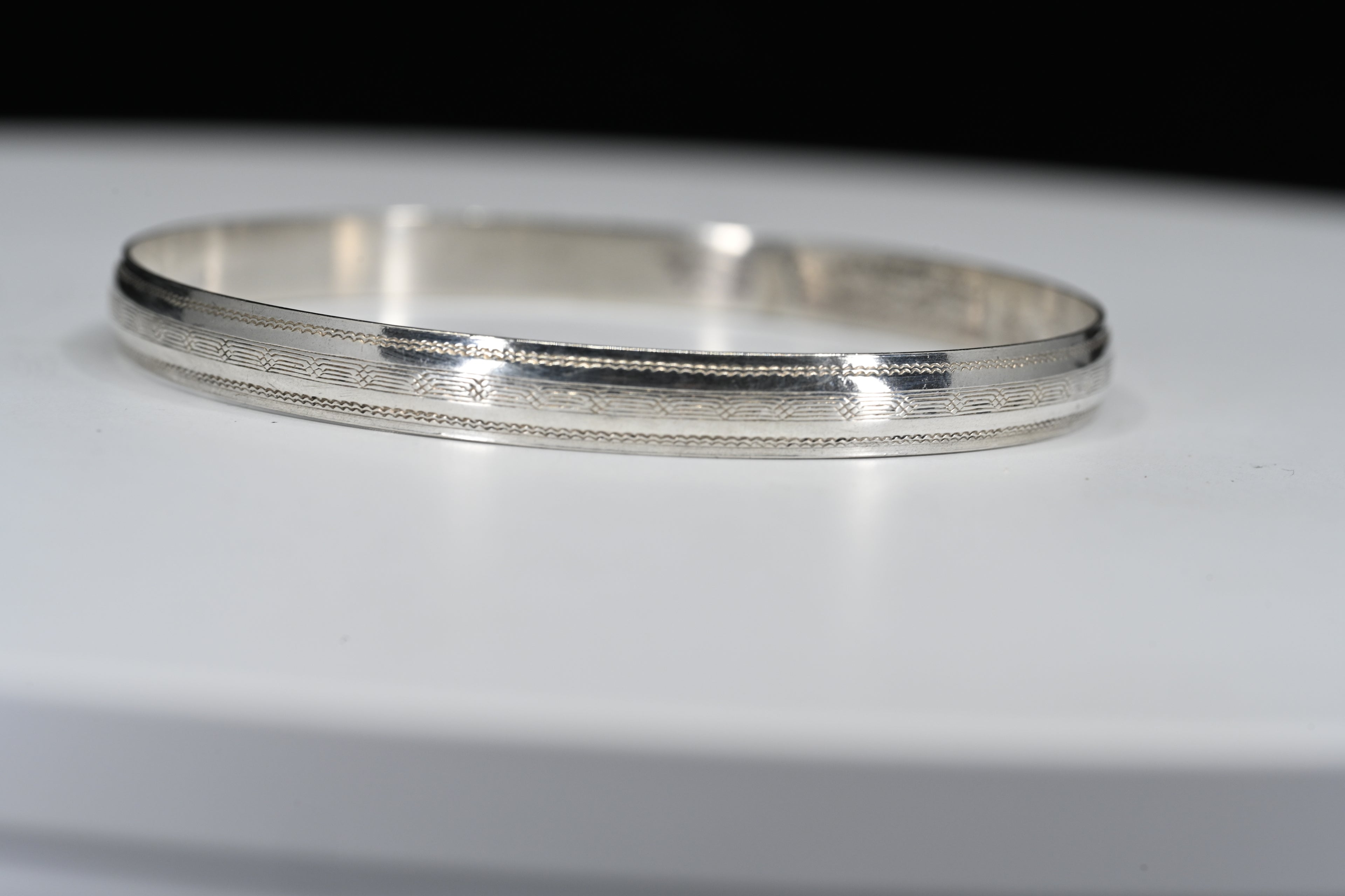 Sterling Silver Milgrain  Bangle Bracelet
