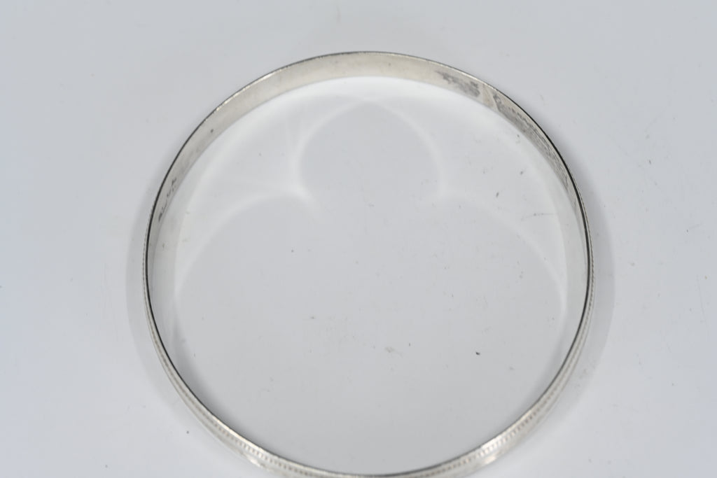 Sterling Silver Milgrain  Bangle Bracelet