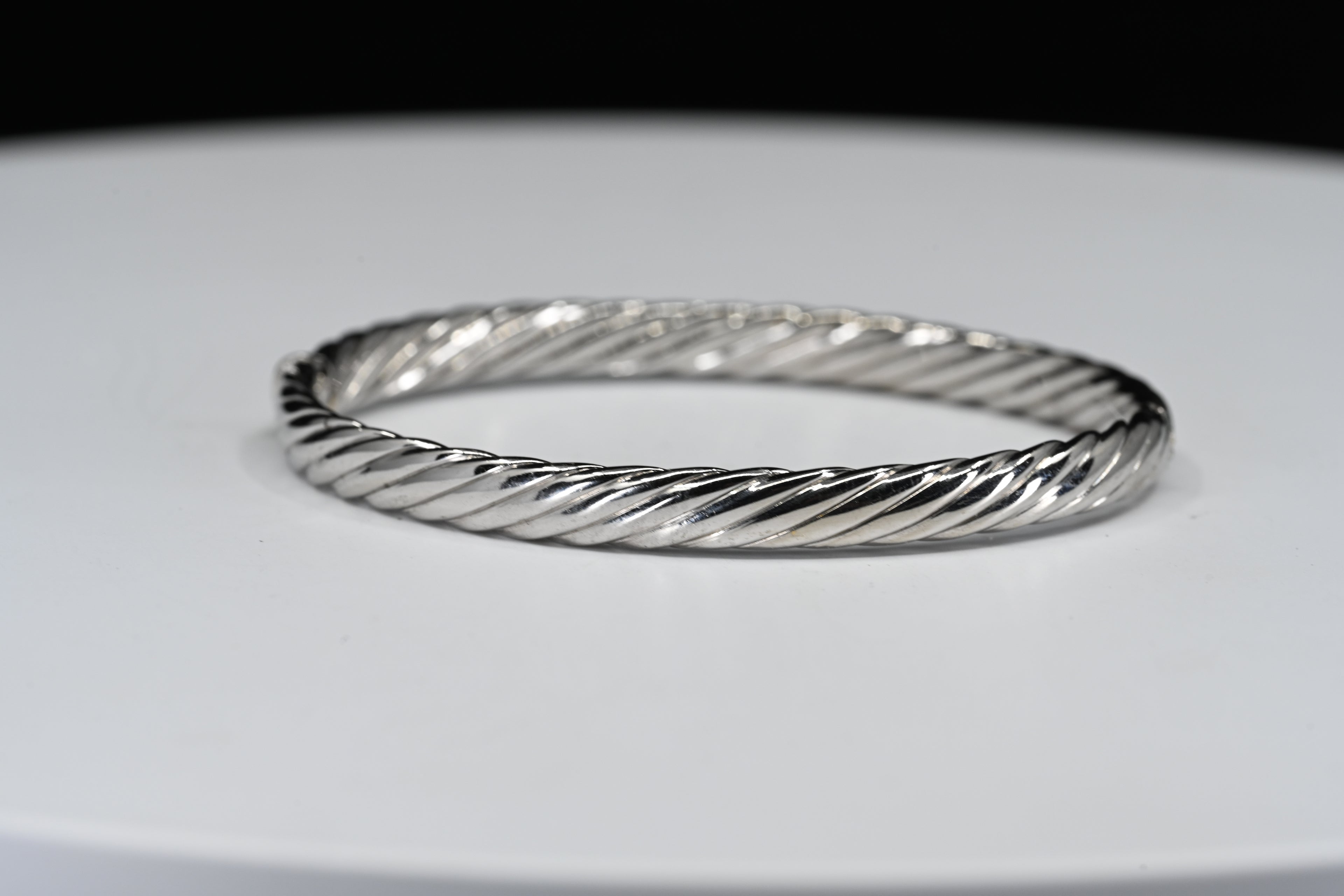 Sterling Silver Rope Hinged Bracelet