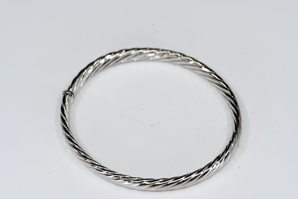 Sterling Silver Rope Hinged Bracelet