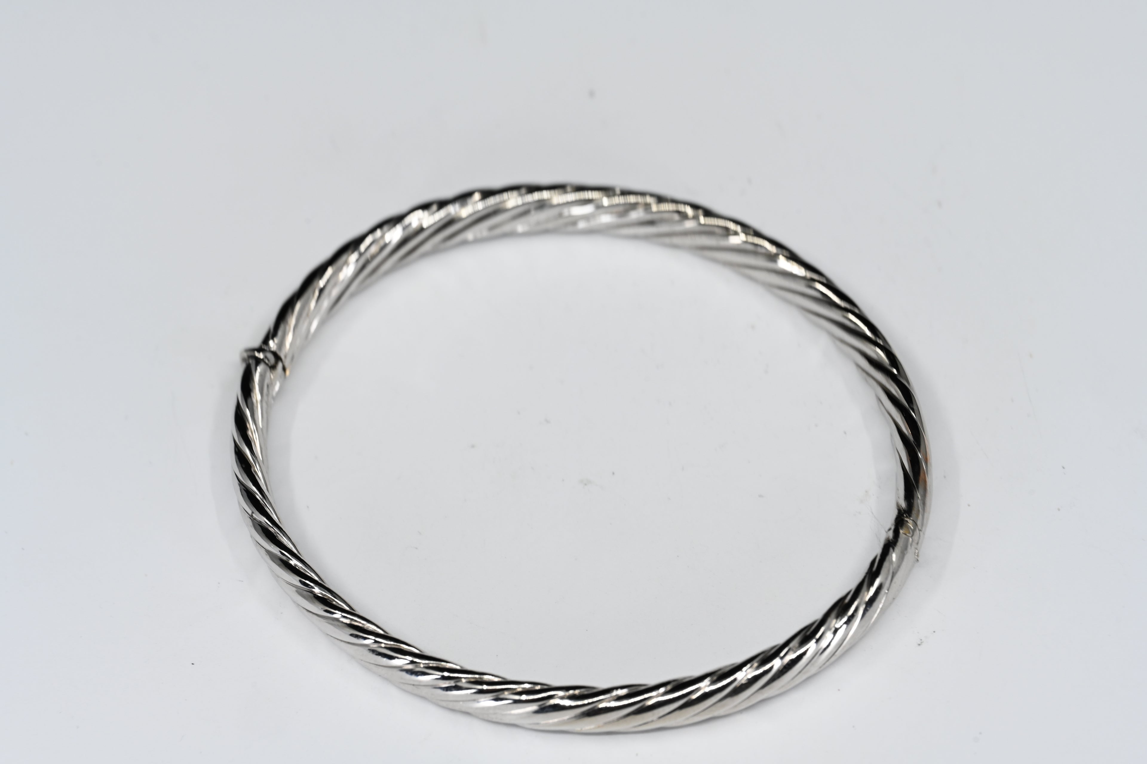 Sterling Silver Rope Hinged Bracelet