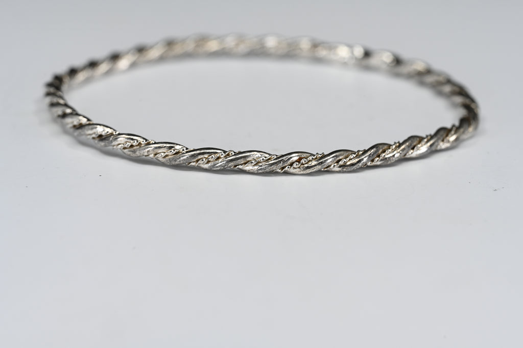 Sterling Silver Rope Bangle Bracelet