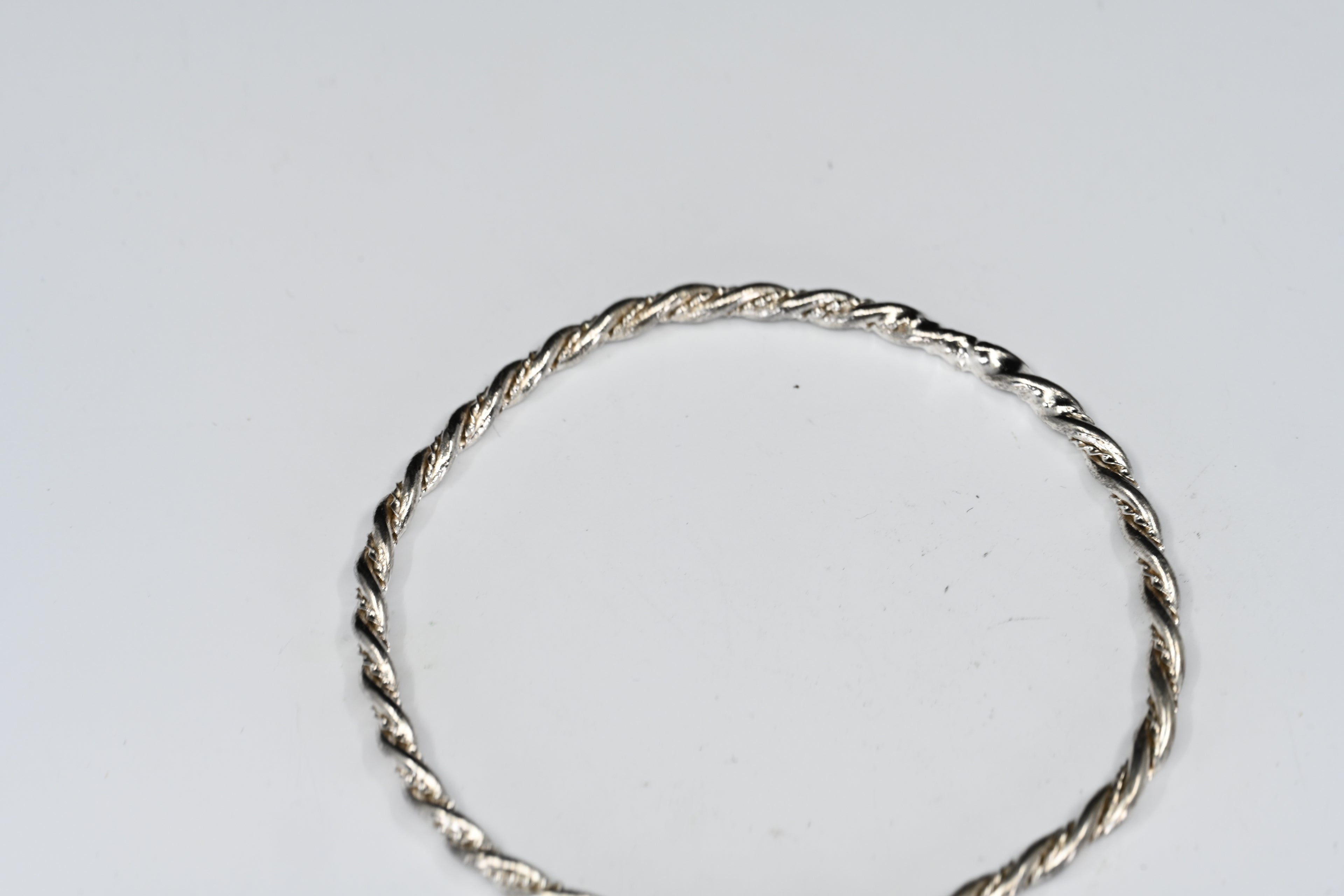 Sterling Silver Rope Bangle Bracelet