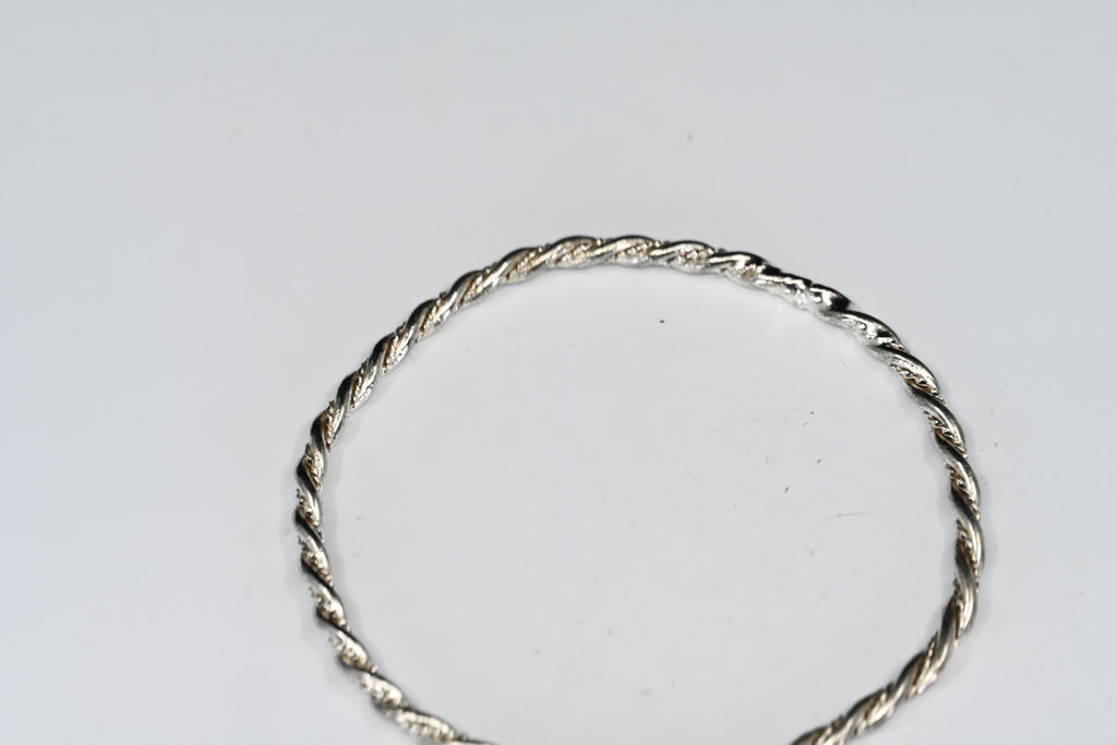Sterling Silver Rope Bangle Bracelet