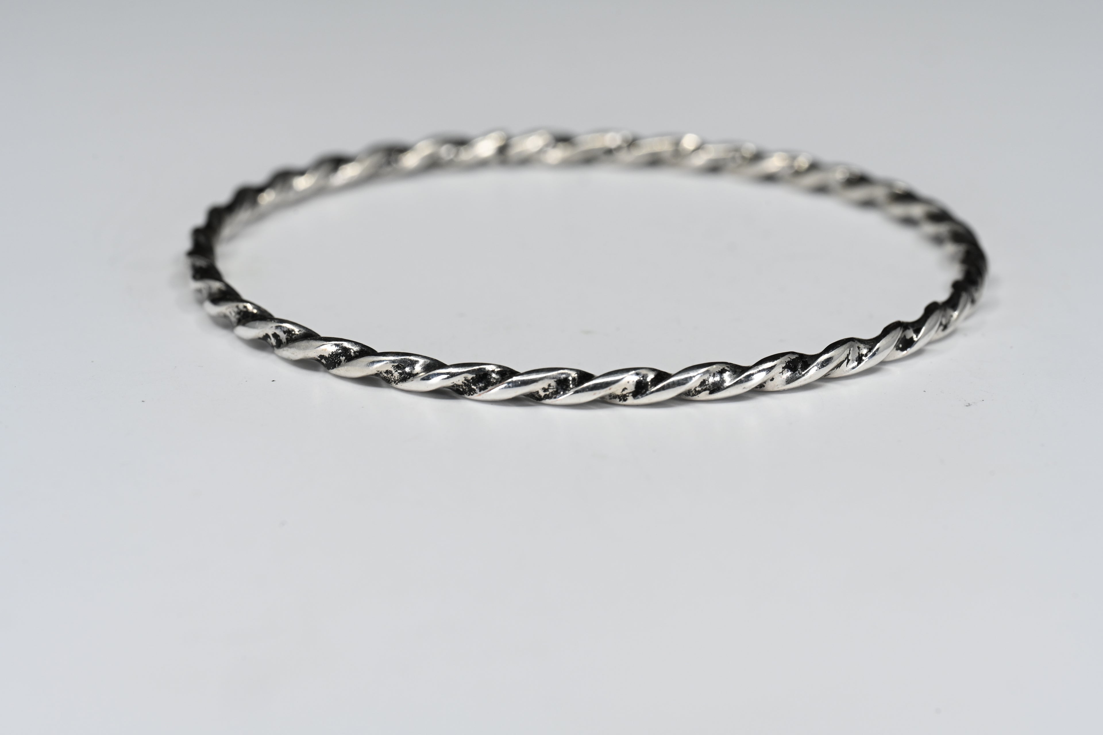 Sterling Silver Rope Bangle Bracelet