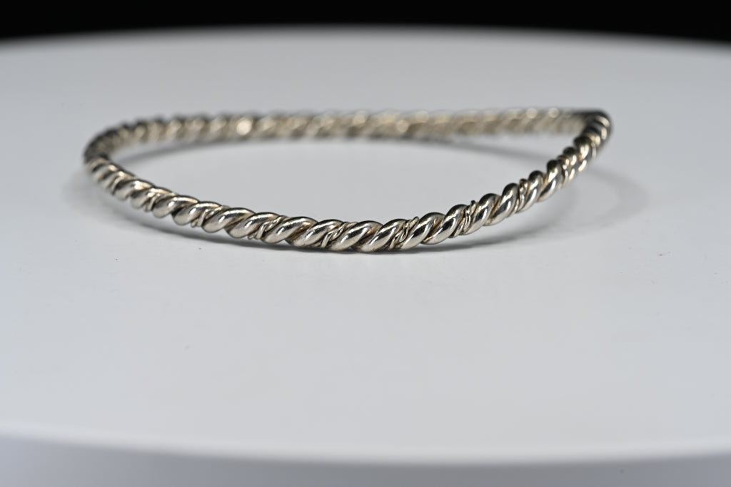 Sterling Silver Rope Bangle Bracelet