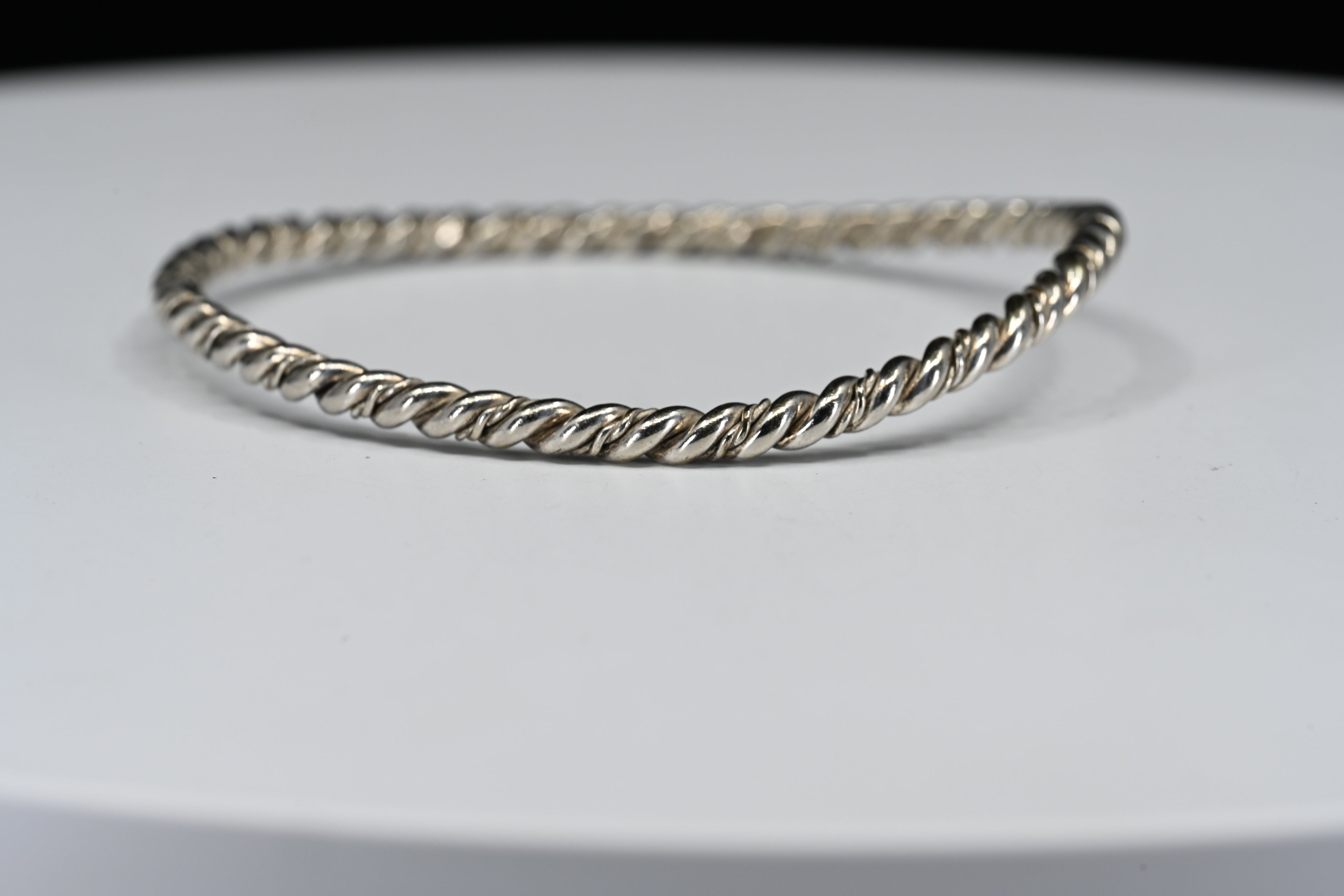 Sterling Silver Rope Bangle Bracelet
