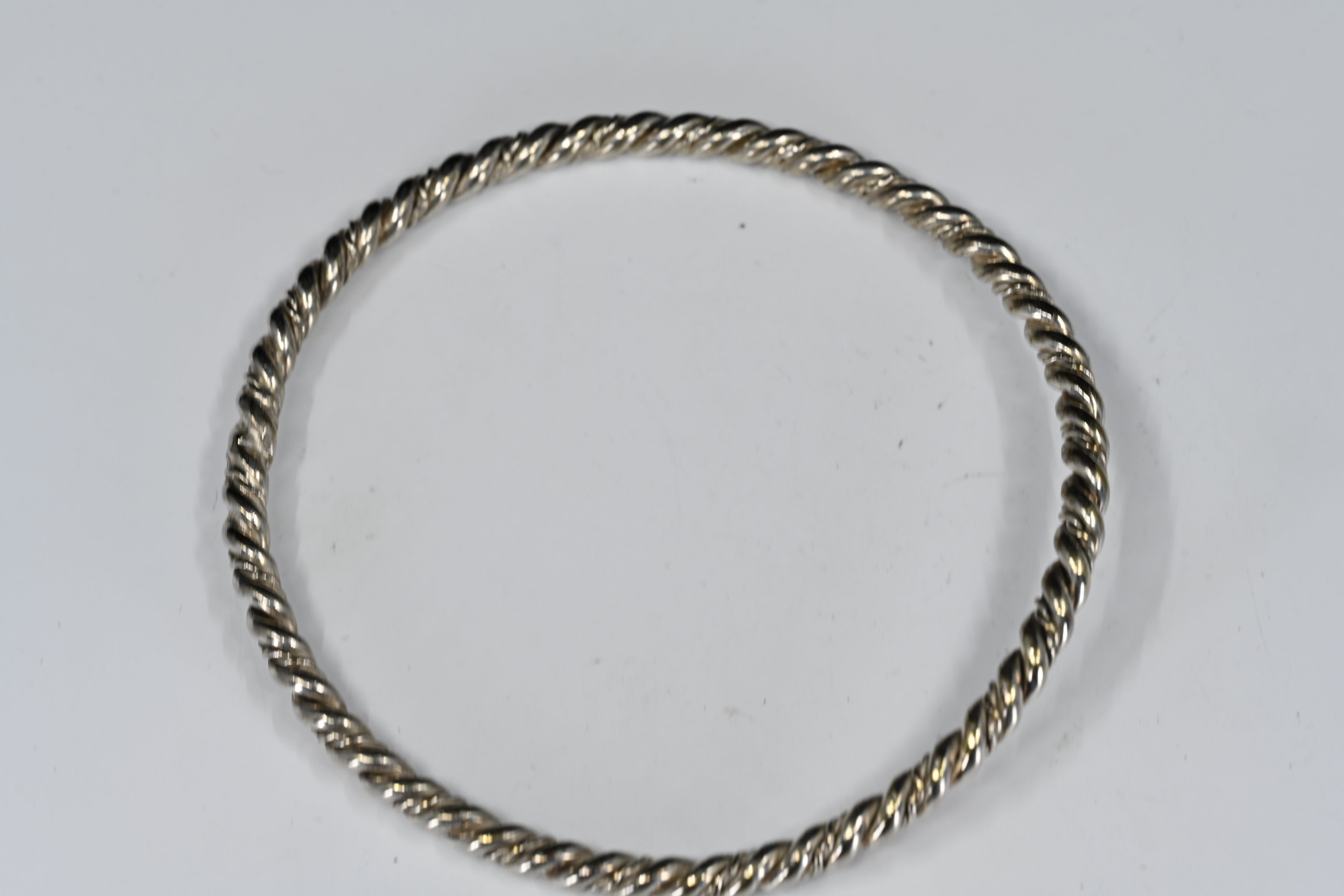 Sterling Silver Rope Bangle Bracelet