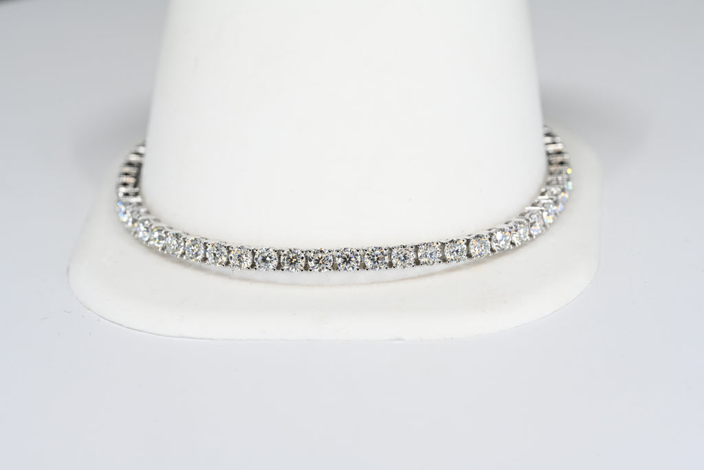 Sterling Silver  Round Colorless Stone Tennis Bracelet