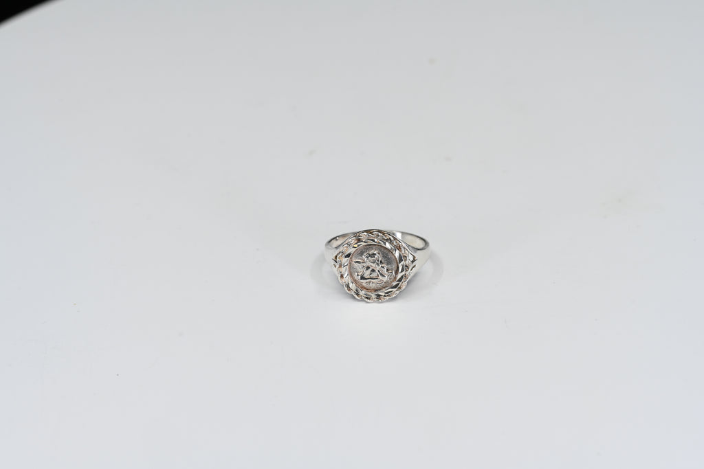 Sterling Silver Cherub Signet Ring