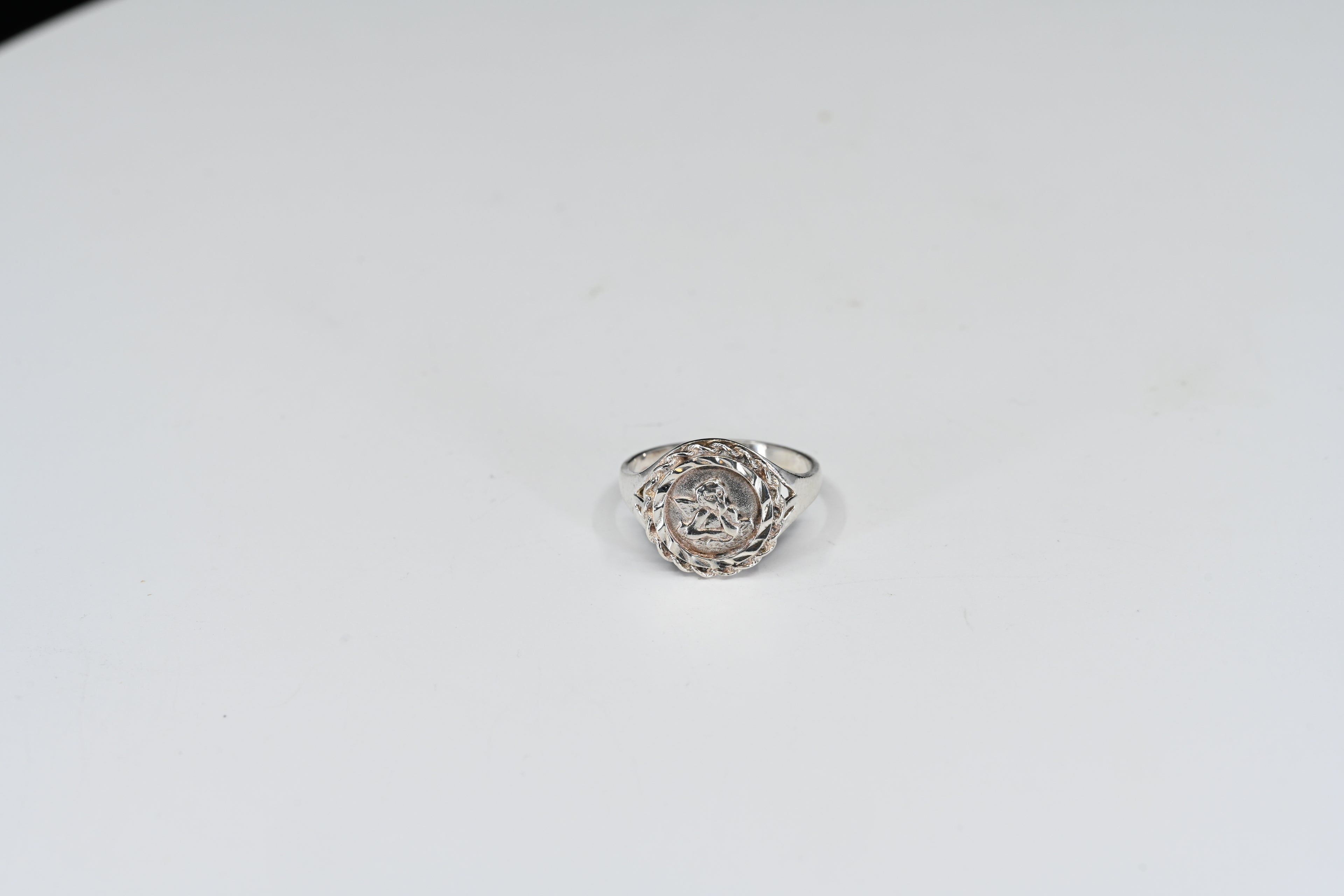 Sterling Silver Cherub Signet Ring