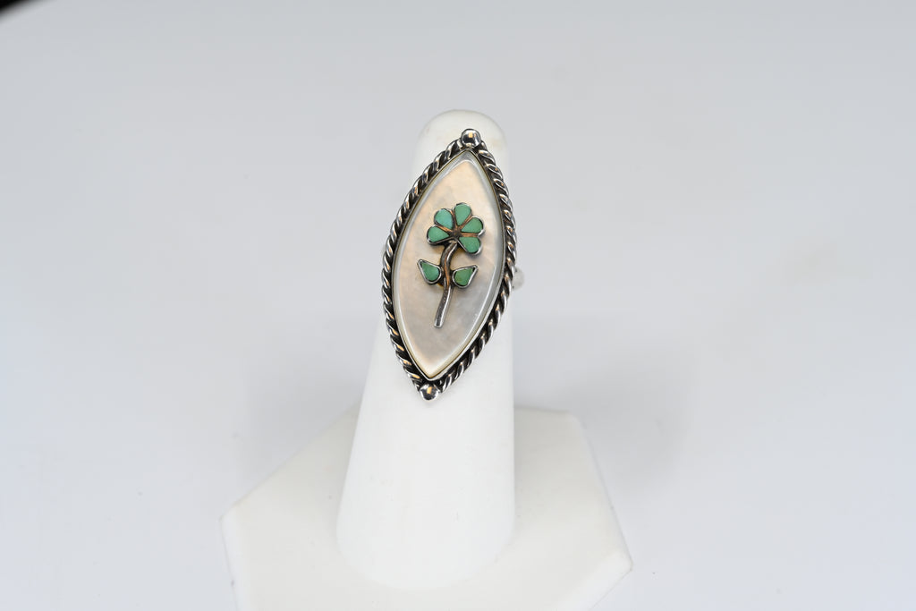 Sterling Silver Four Leaf Clover Bezel Ring