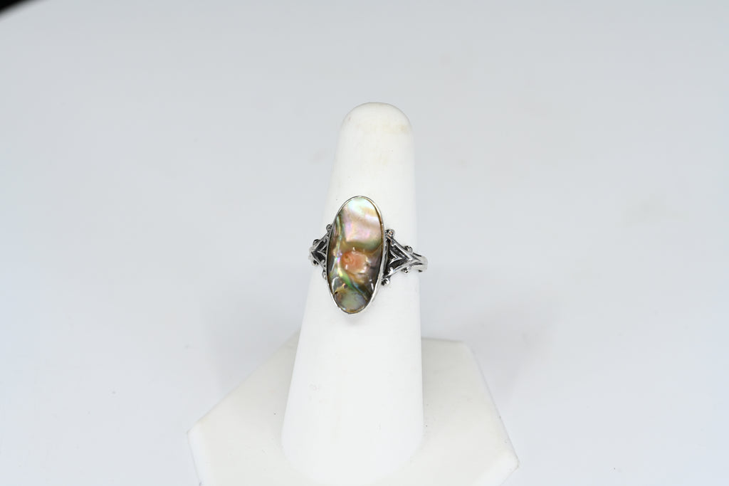 Sterling Silver Oval Mother of Pearl  Ring
