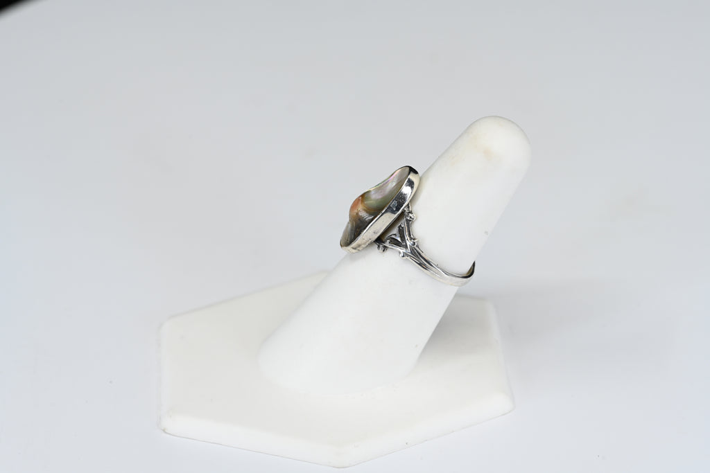 Sterling Silver Oval Mother of Pearl  Ring