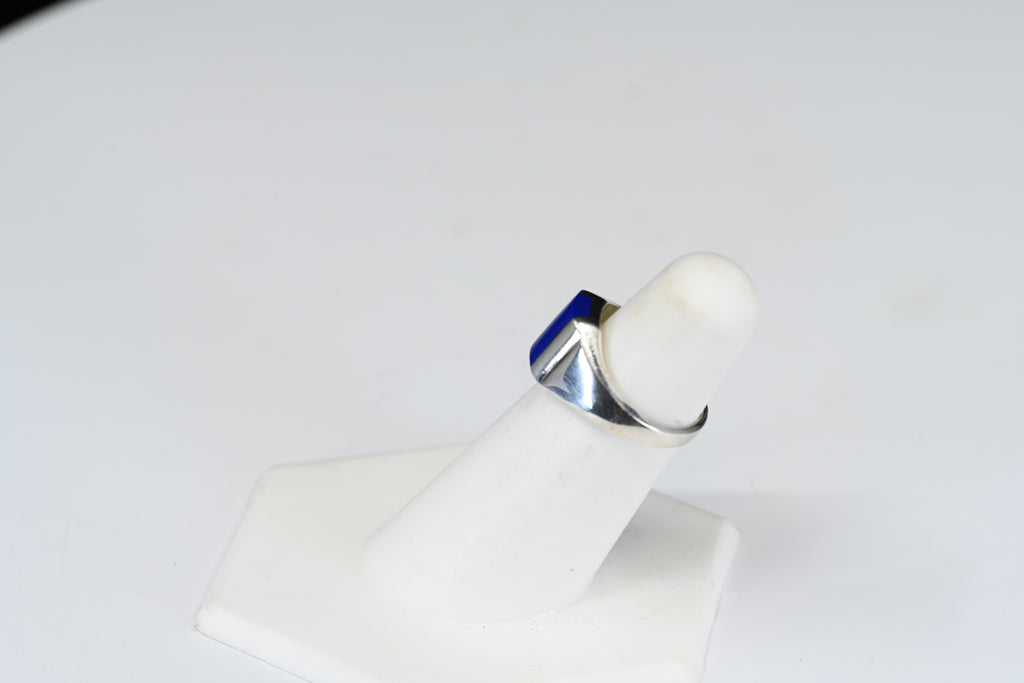 Sterling Silver Blue Stone Solitaire Ring