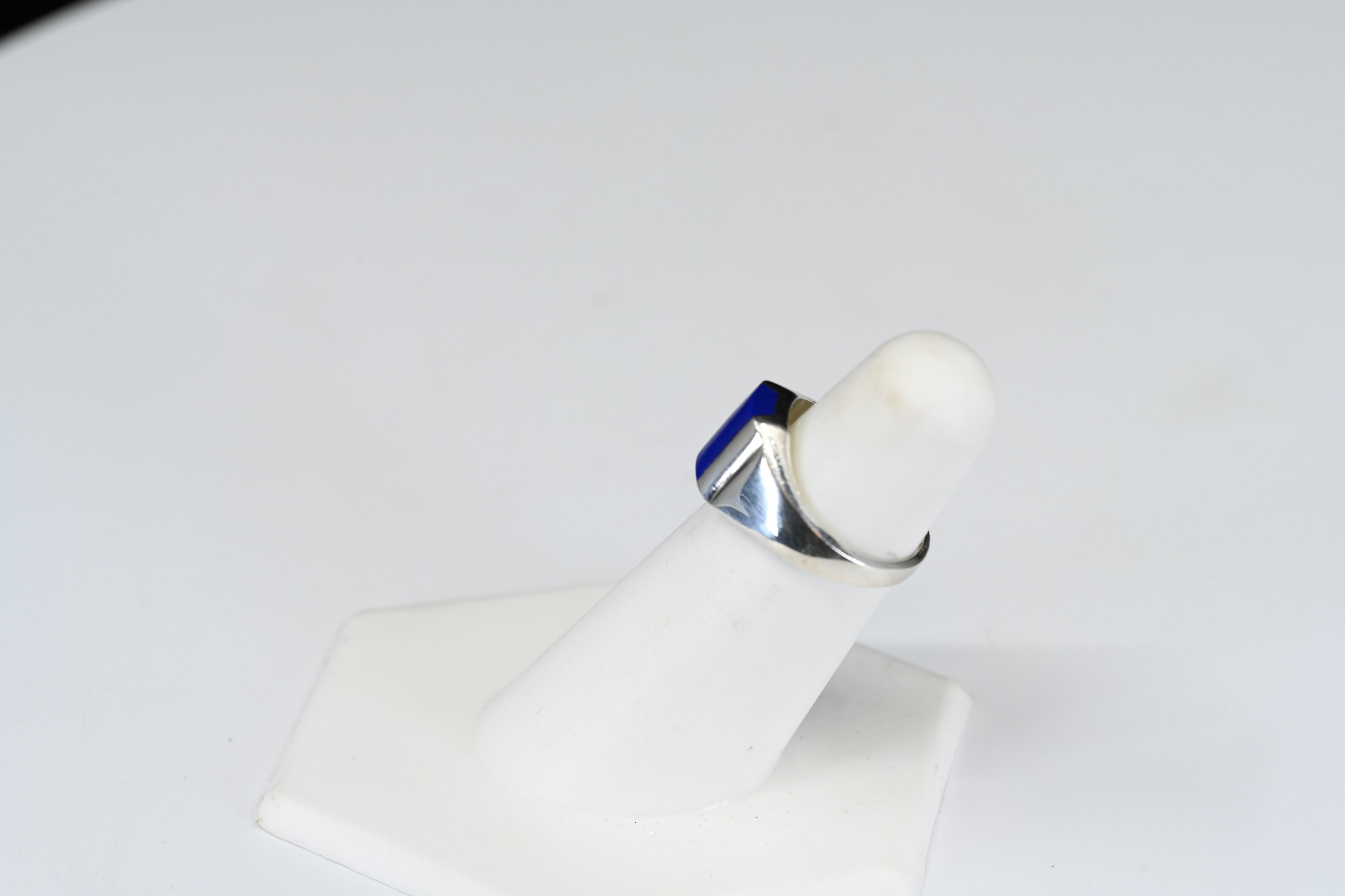 Sterling Silver Blue Stone Solitaire Ring
