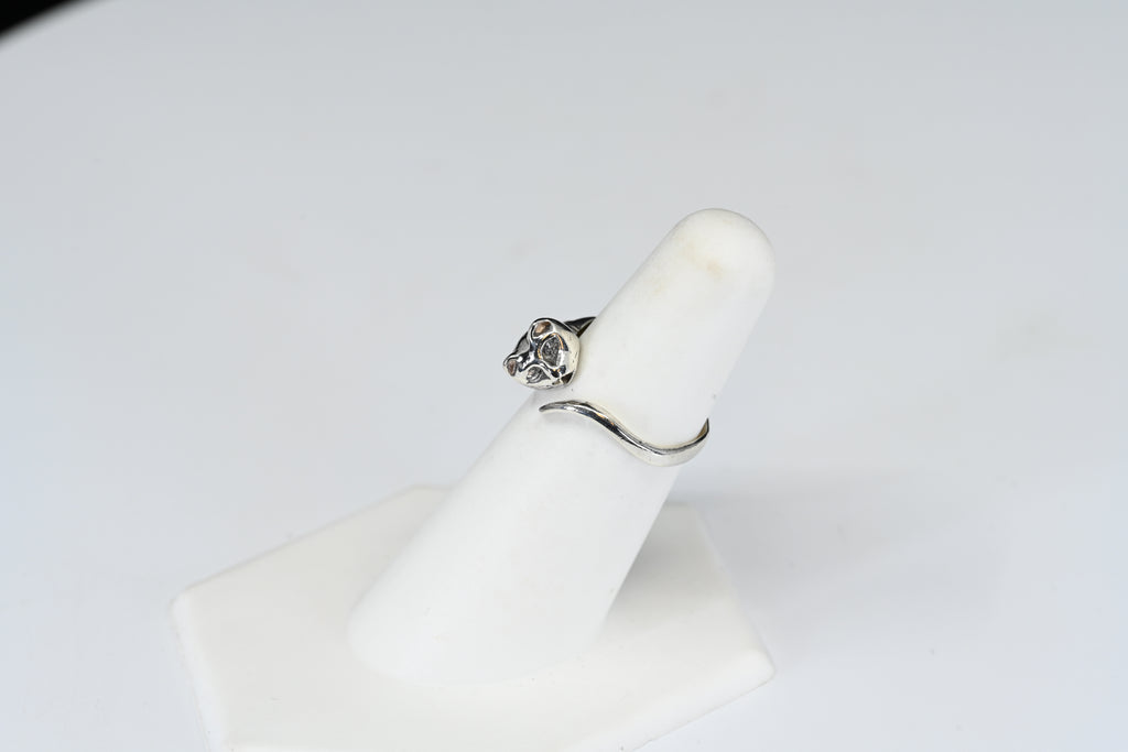 Sterling Silver Cat Head Ring