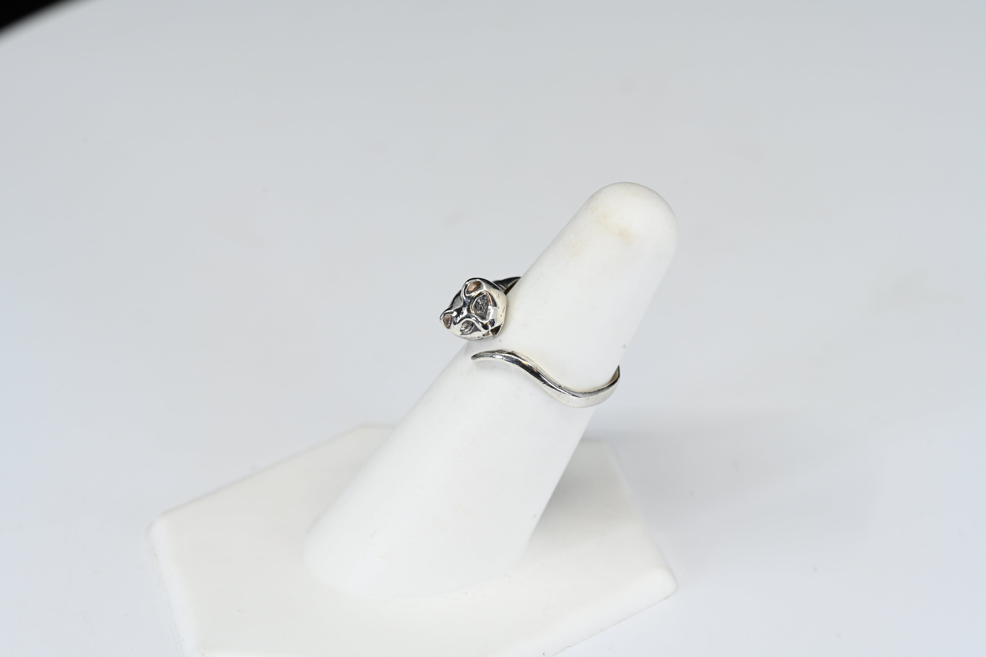 Sterling Silver Cat Head Ring