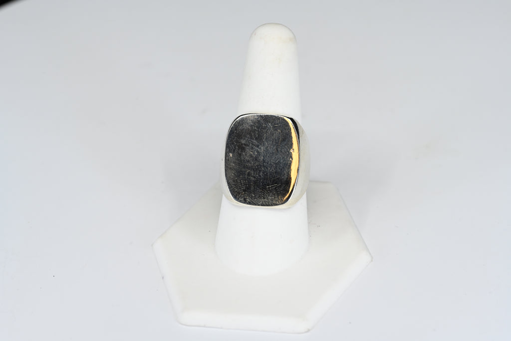 Sterling Silver Cushion Signet Ring