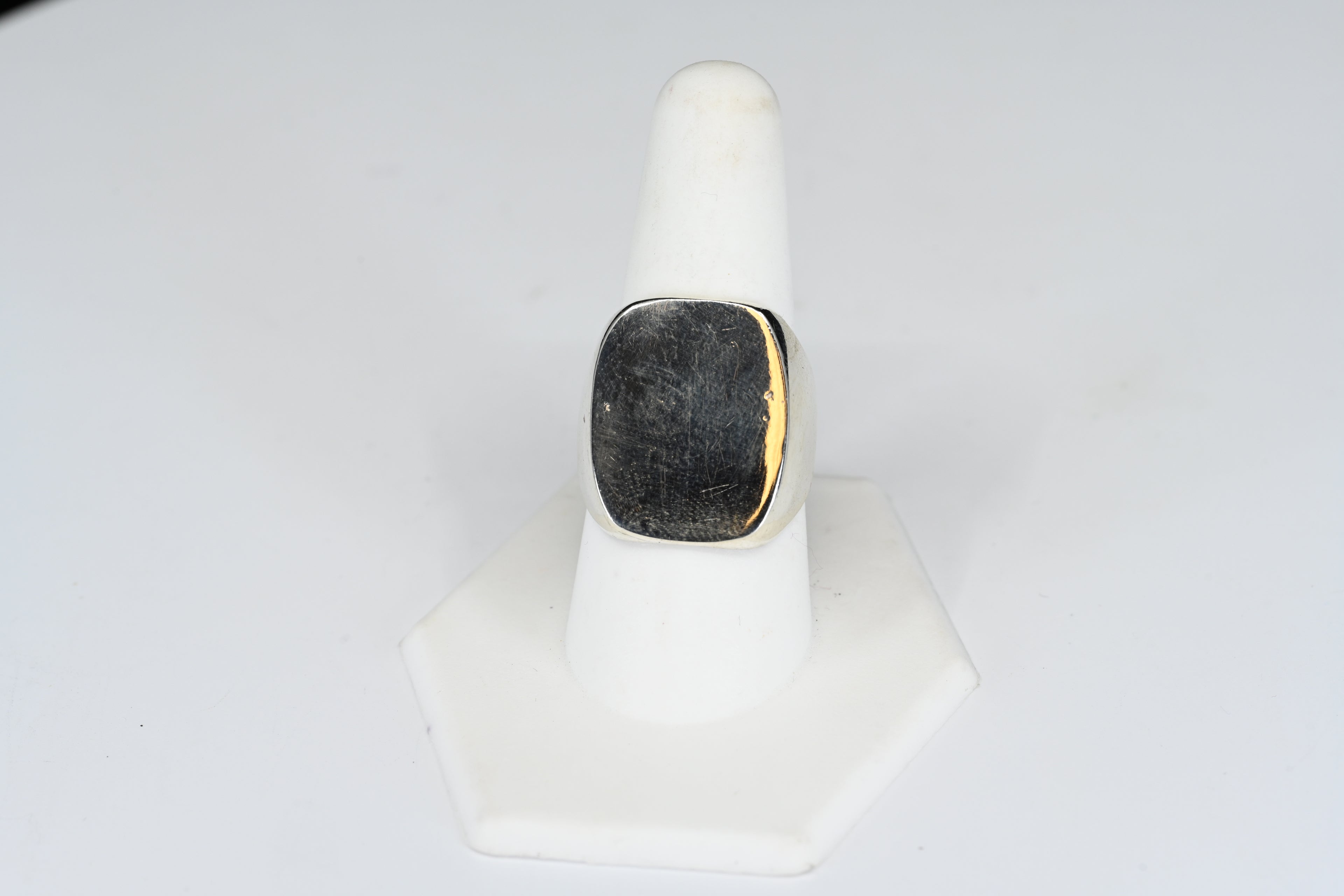 Sterling Silver Cushion Signet Ring