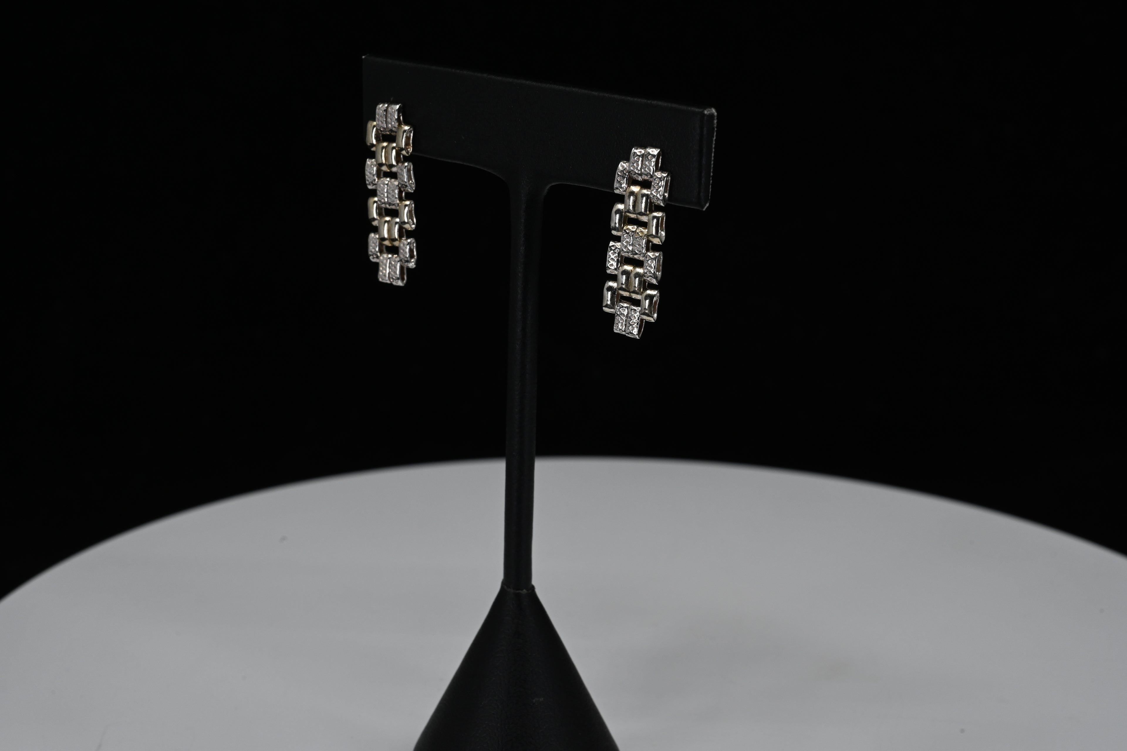 Sterling Silver Dangle Link Stud Earring