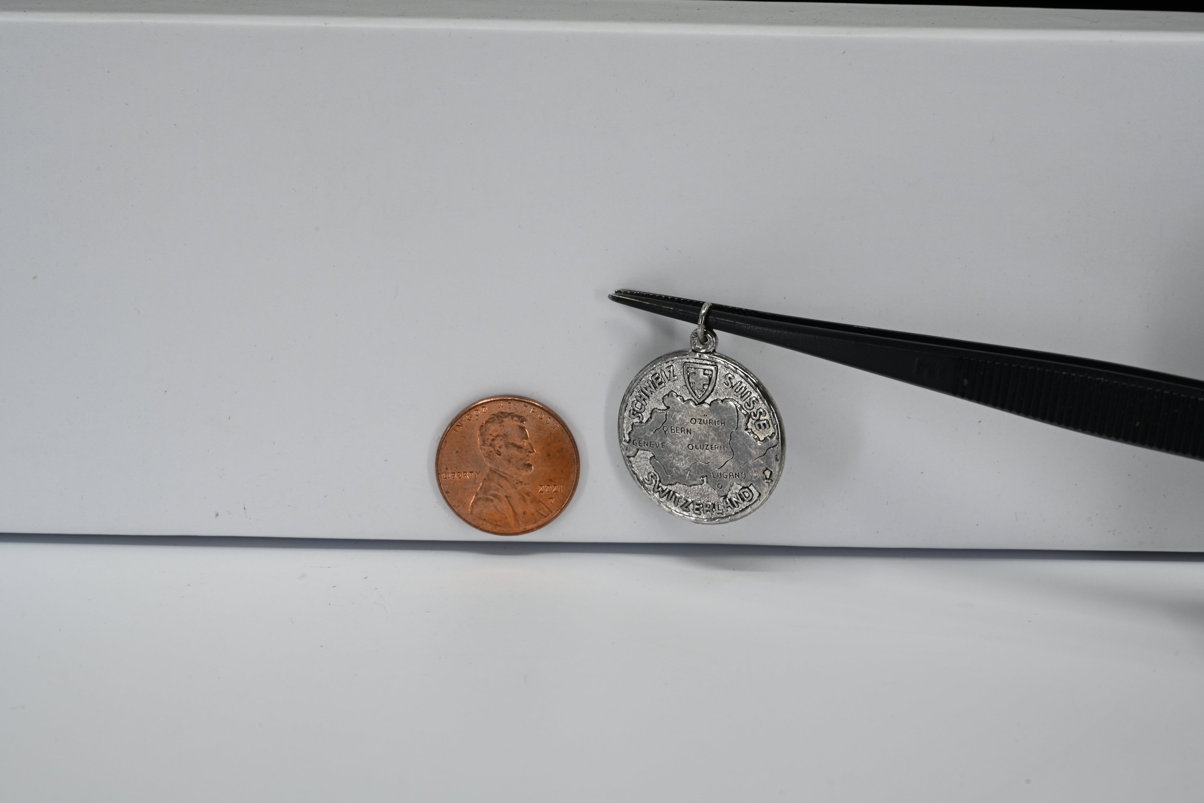 Sterling Silver Round  Switzerland Charm