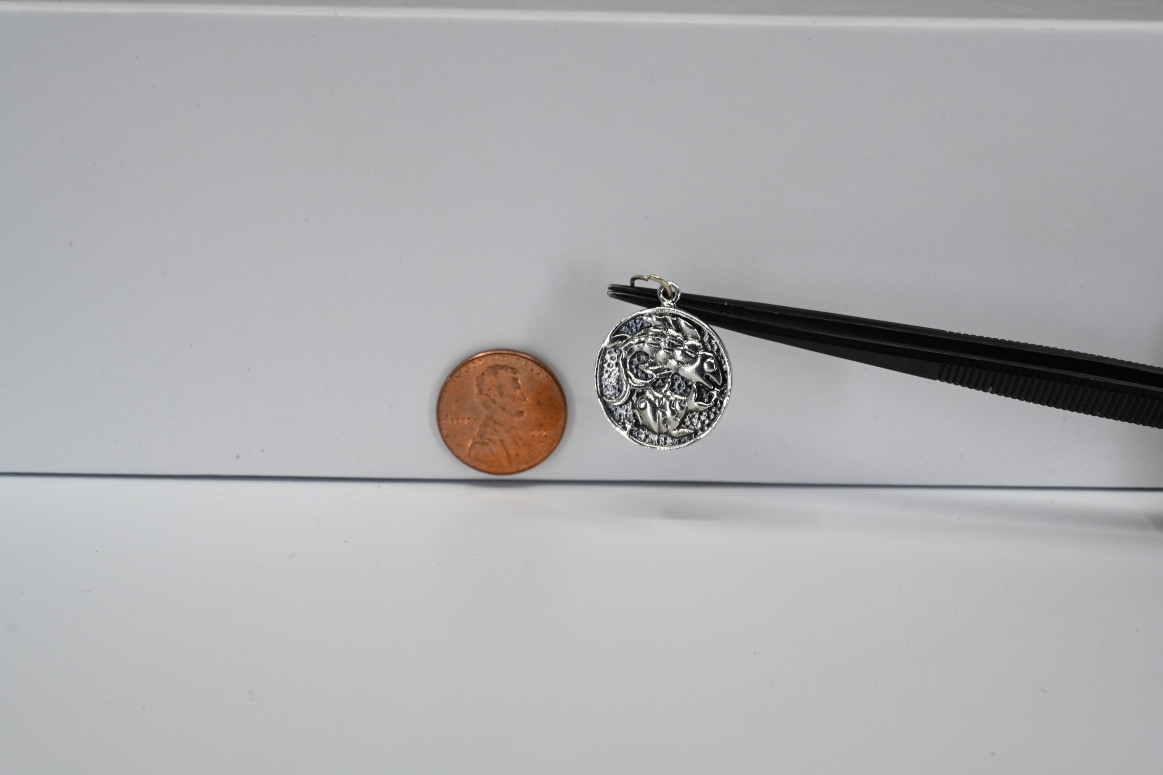 Sterling Silver Round Fish Charm