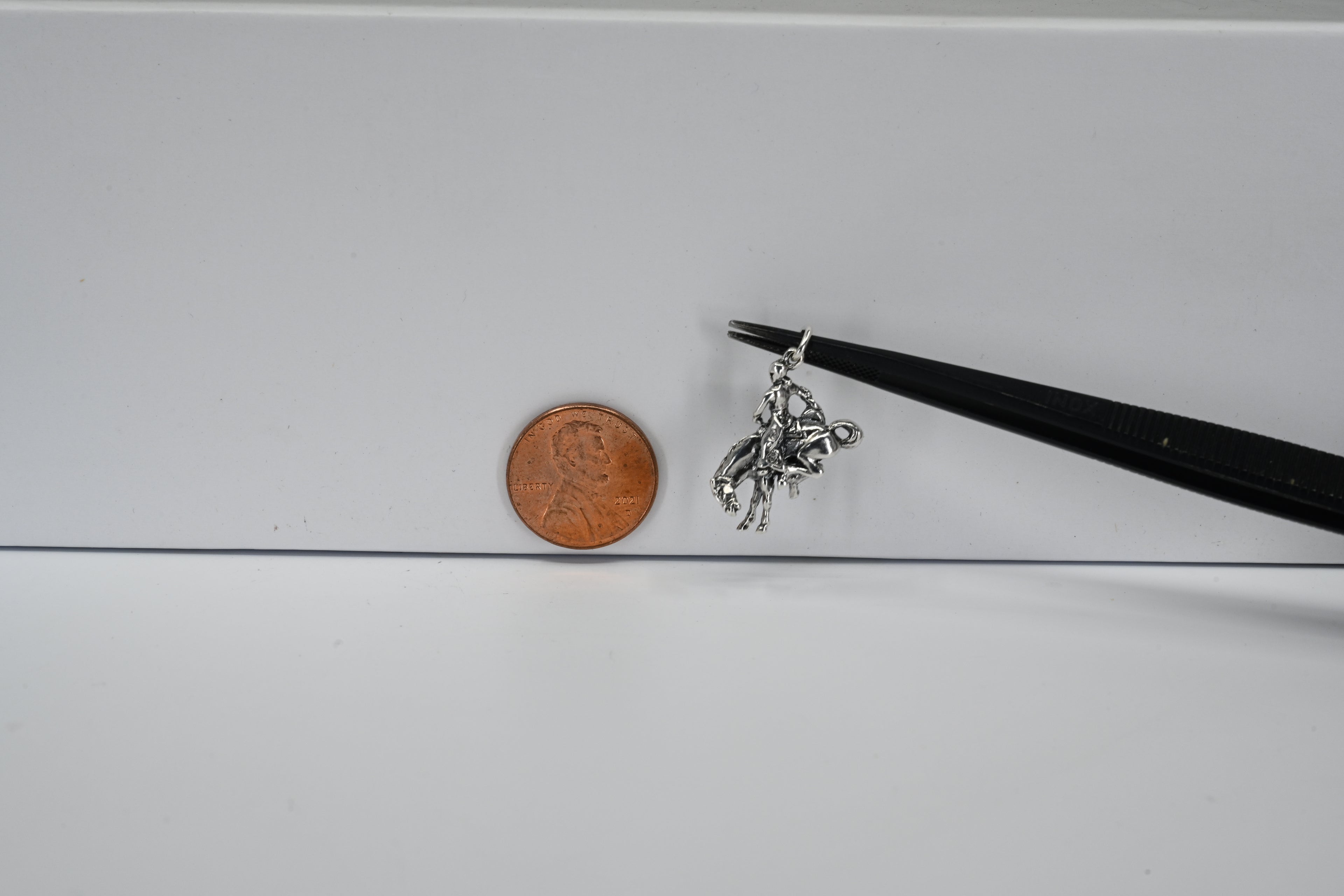Sterling Silver Cowboy On Horse Charm