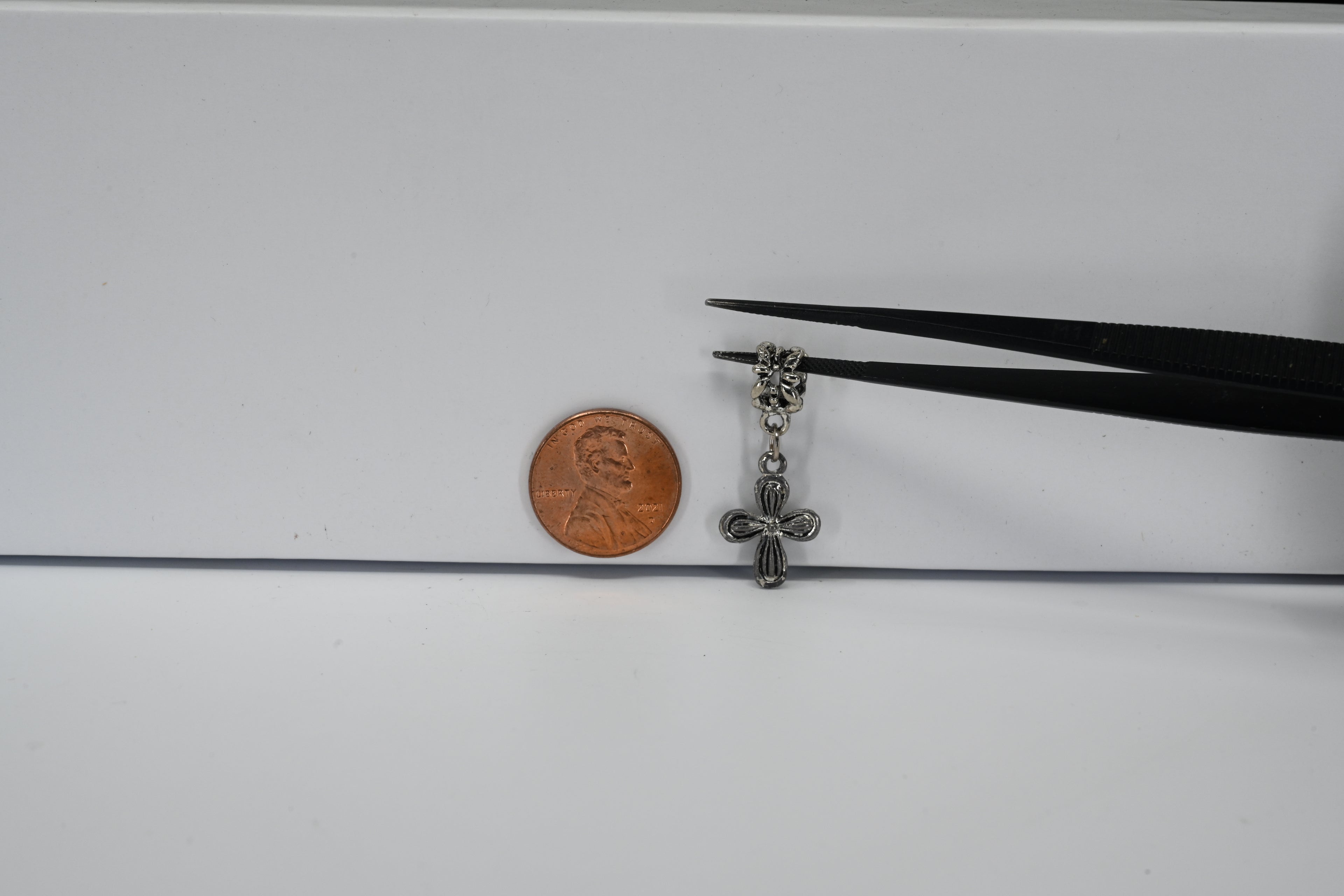 Sterling Silver Beaded Cross Charm