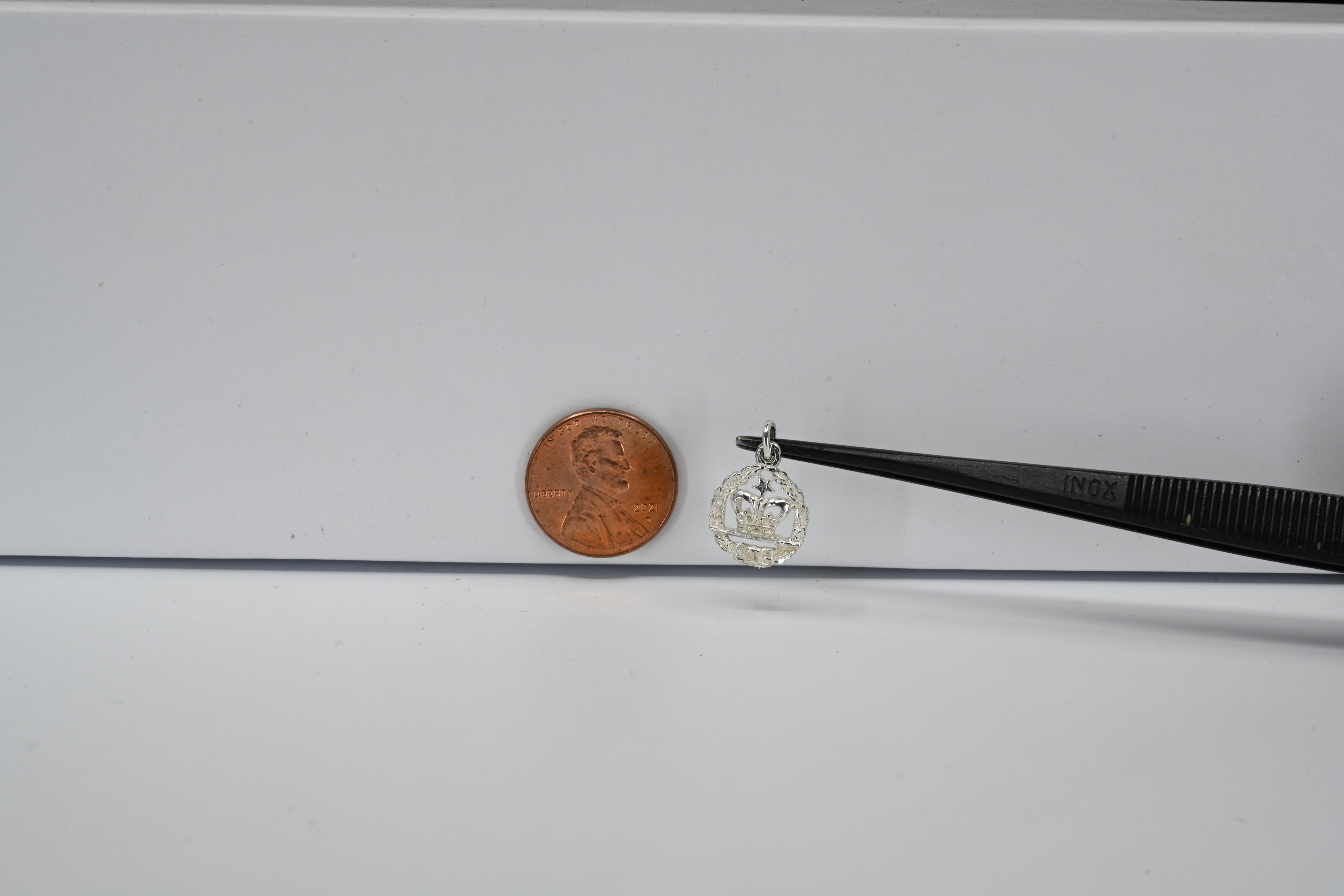 Sterling Silver  Round Crown Charm