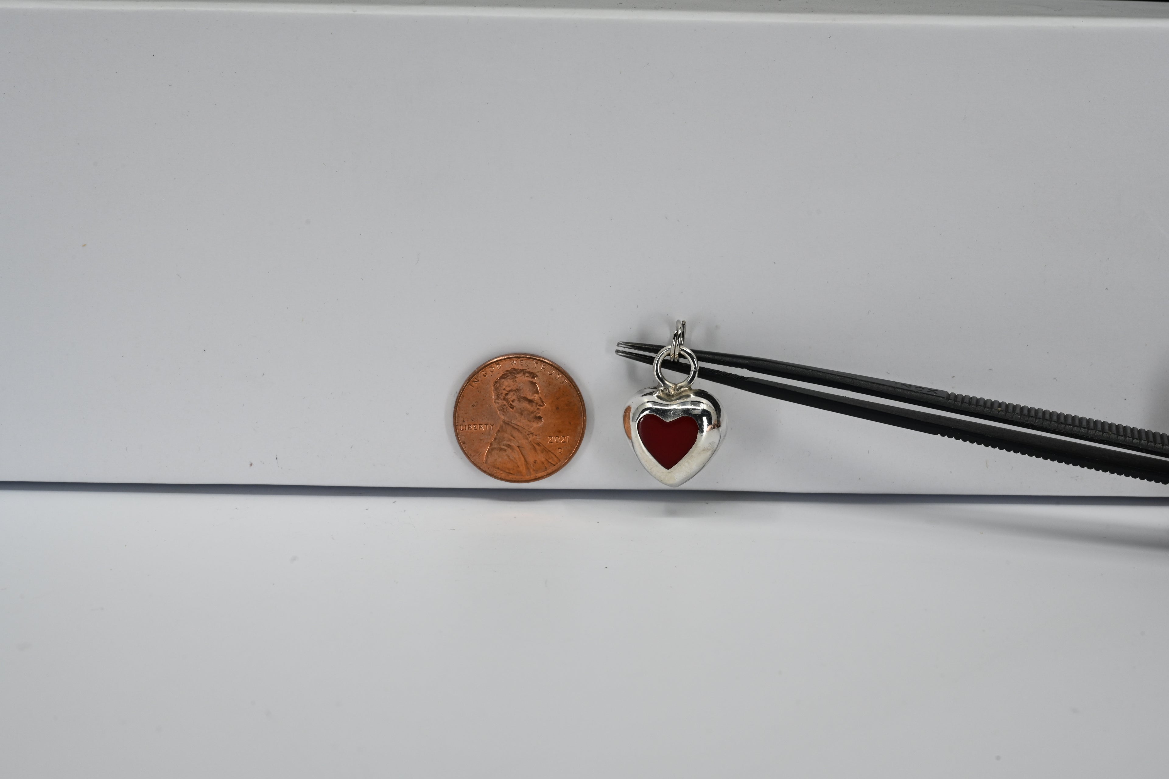 Sterling Silver Red Heart Pendant