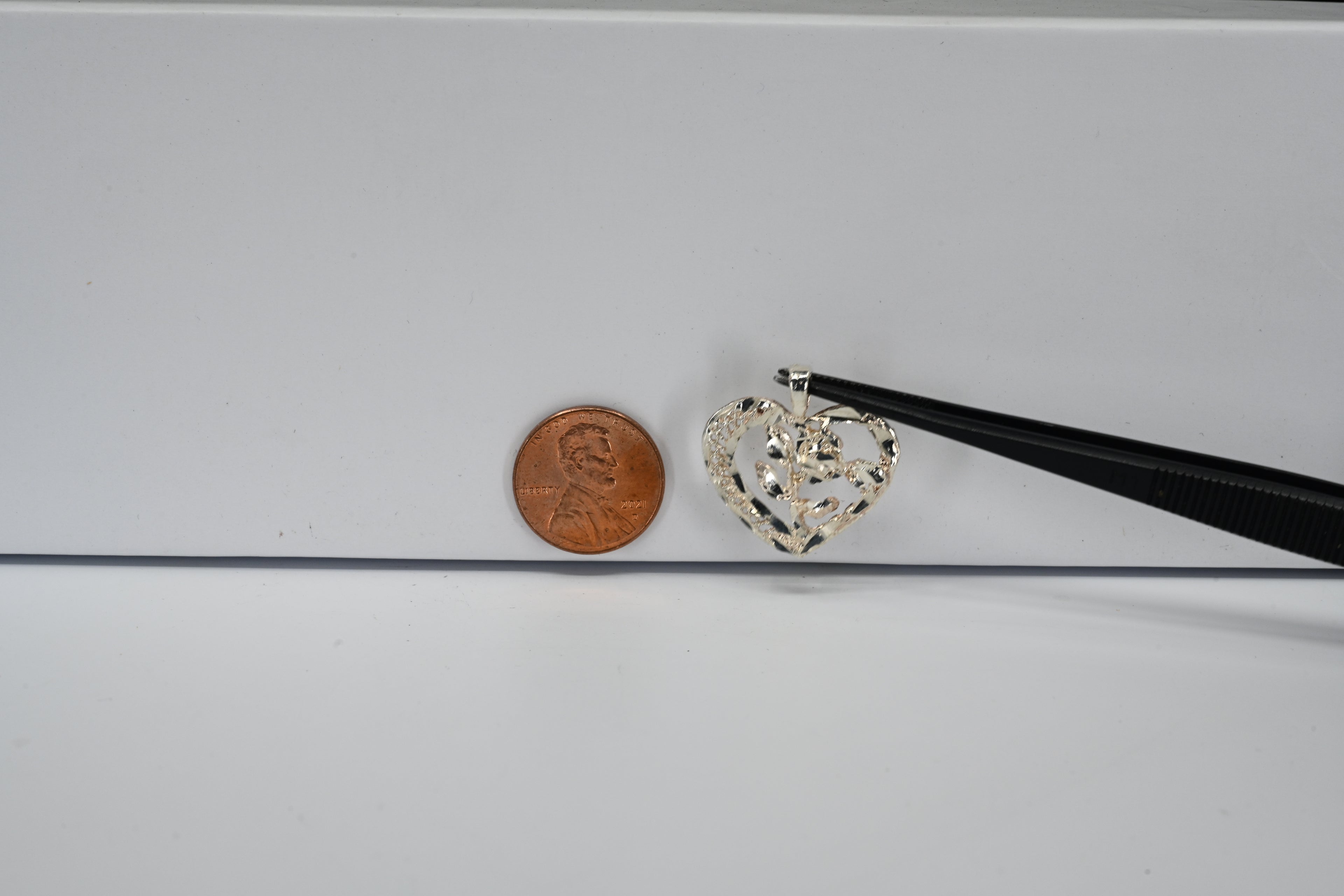 Sterling Silver Rose Heart Pendant