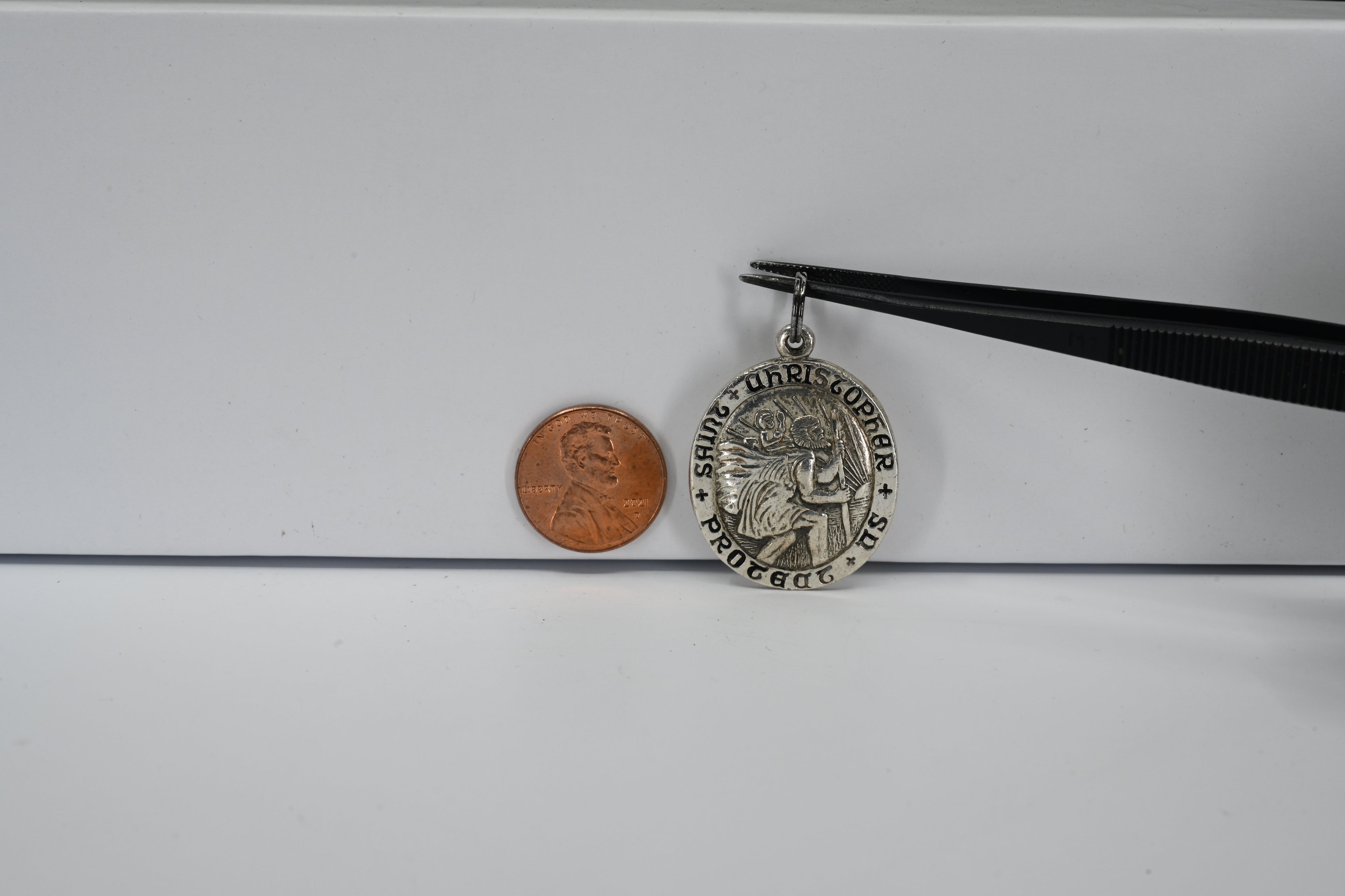 Sterling Silver Round Saint Christopher Charm