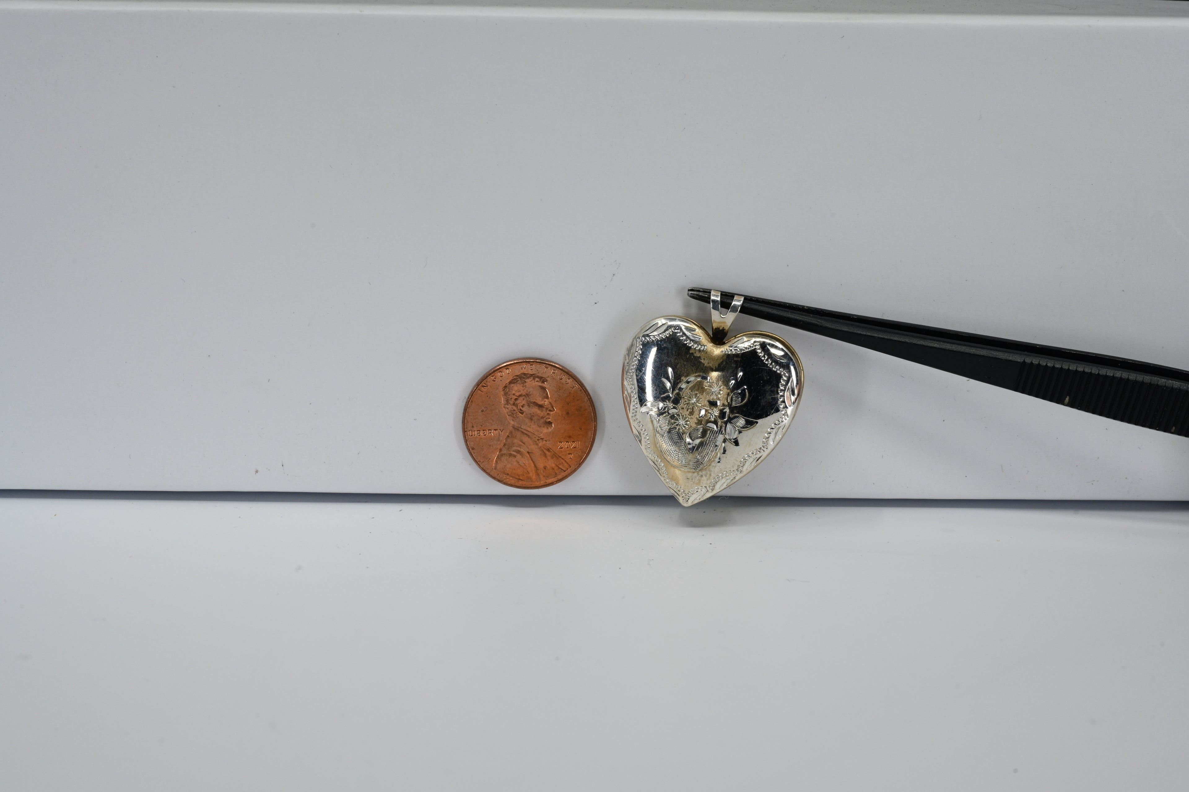 Sterling Silver Engraved Heart Locket Pendant