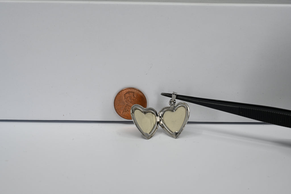 Sterling Silver Jesus Loves Me Heart Pendant