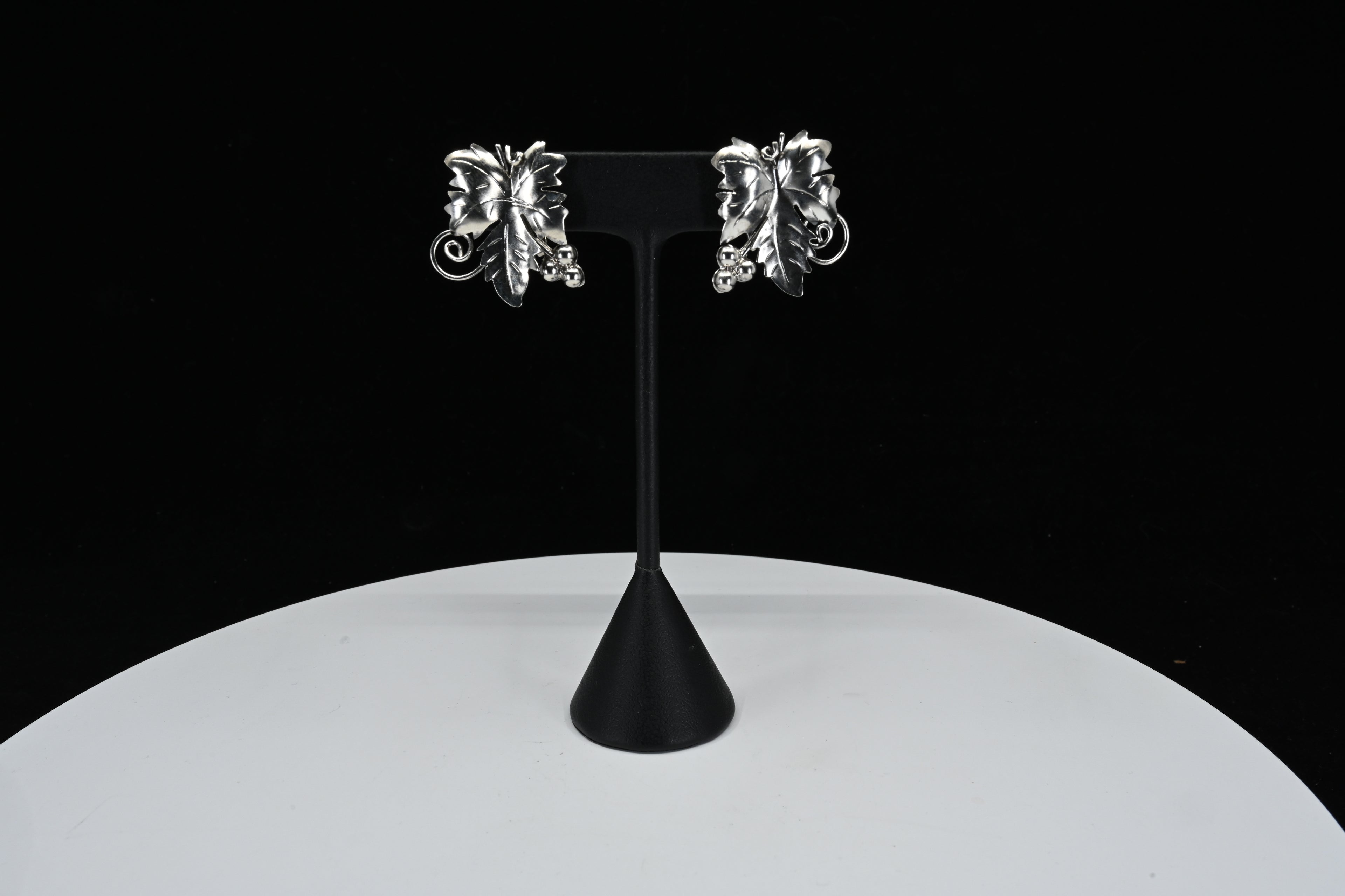 Sterling Silver Leaf Clip On Earrings
