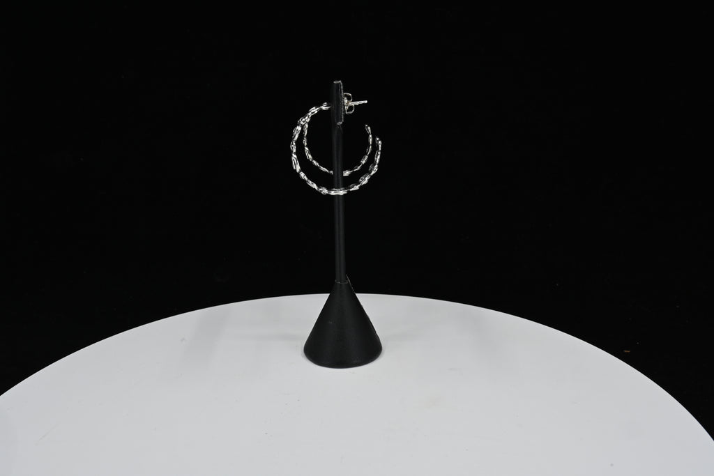 Sterling Silver Swirl Stud Hoop Earrings